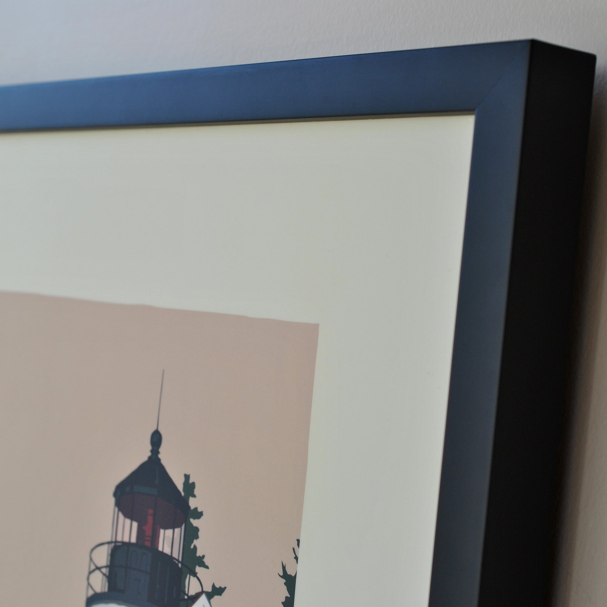 Bass Harbor Head Light Art Print 18" x 24" Framed Travel Poster By Alan Claude - Maine