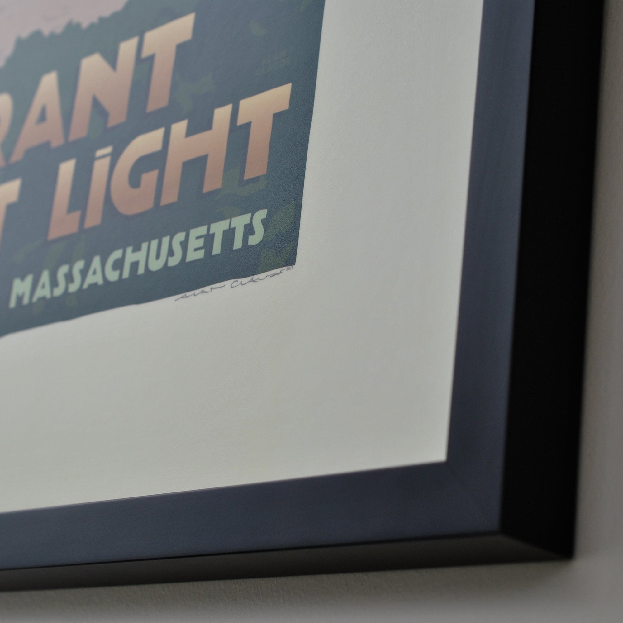 Brant Point Light Art Print 18" x 24" Framed Travel Poster By Alan Claude - Massachusetts