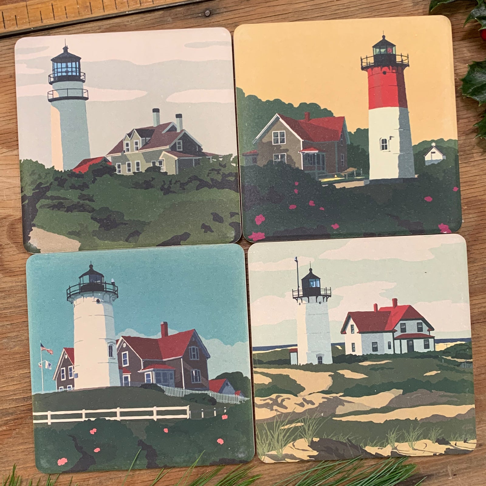 4 Coasters for $45 - Cape Cod Lighthouses