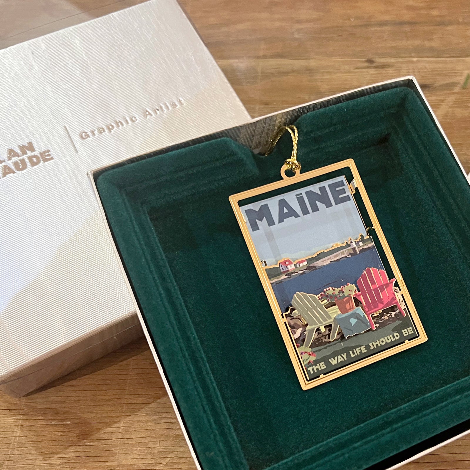 Chairs Overlooking Ram Island Light - Maine The Way Life Should Be - Christmas Ornament - Ram Island Lighthouse Maine
