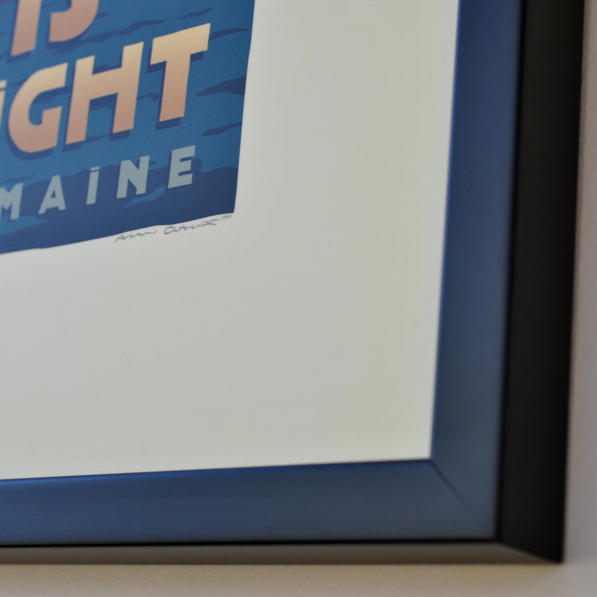Curtis Island Light Art Print 18" x 24" Framed Travel Poster By Alan Claude - Maine