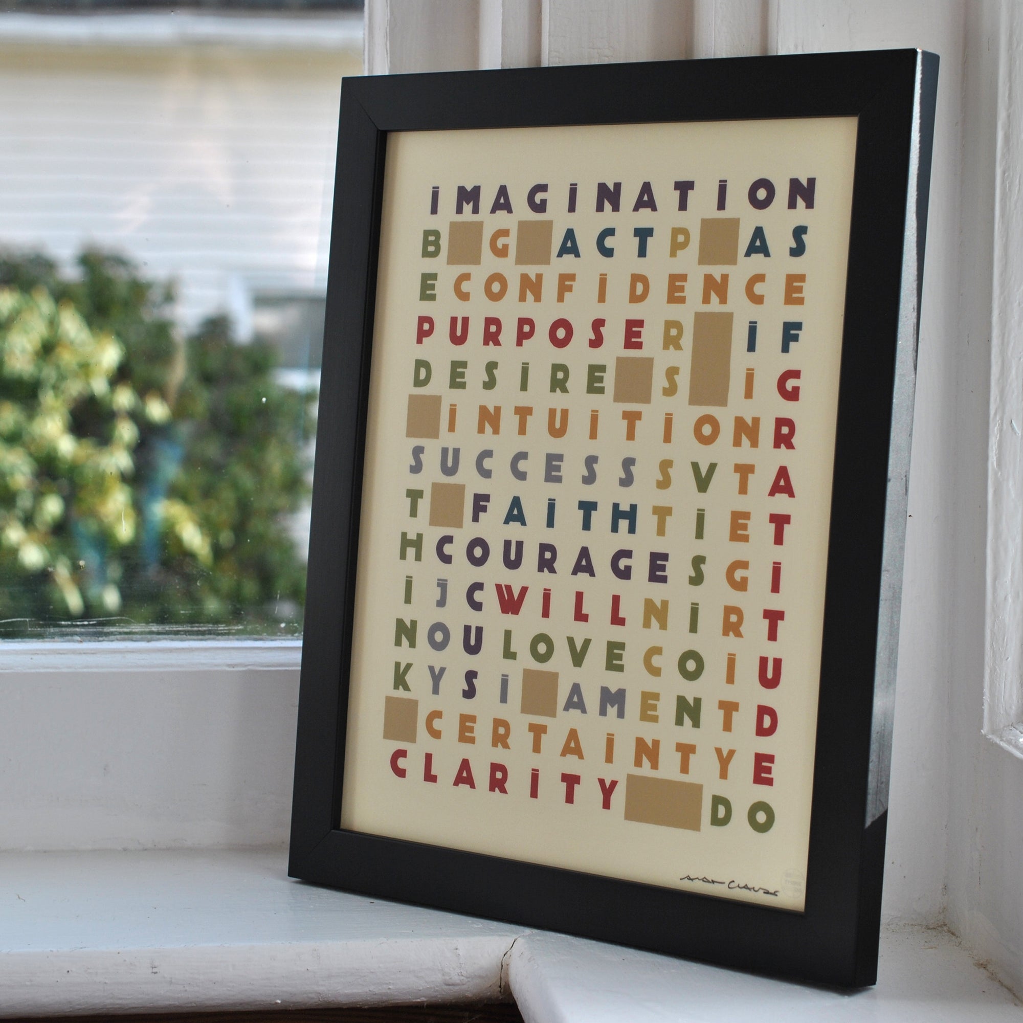 Cross Path Retro Art Print 8" x 10" Framed