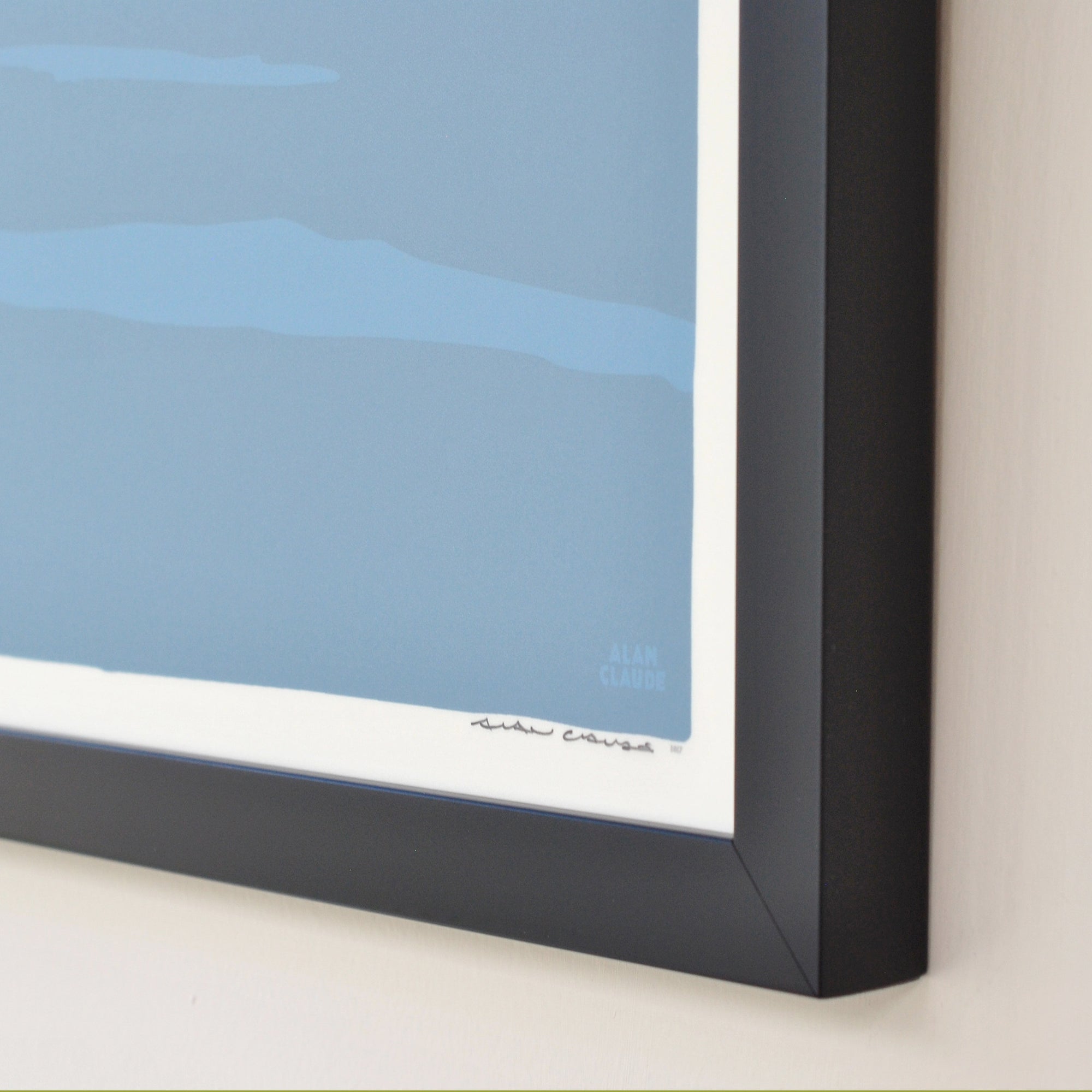Tranquility Lobster Boat Art Print 18" x 24" Horizontal Framed Wall Poster By Alan Claude - Maine