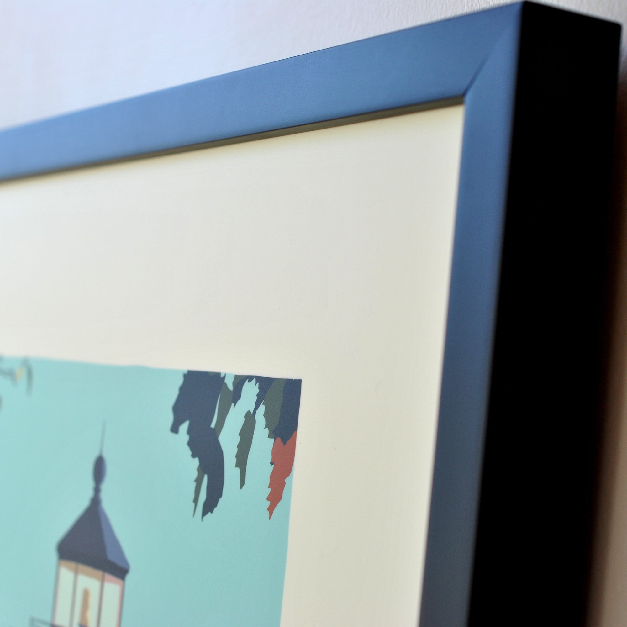 Doubling Point Light Art Print 18" x 24" Framed Travel Poster By Alan Claude - Maine
