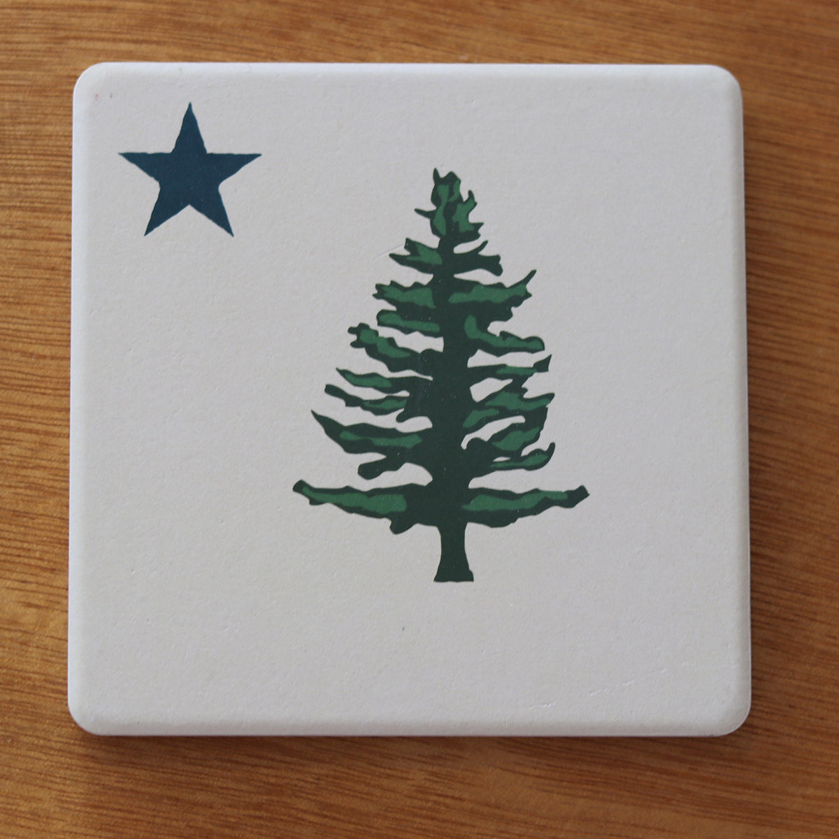 1901 Maine State Flag Art Drink Coaster - Maine