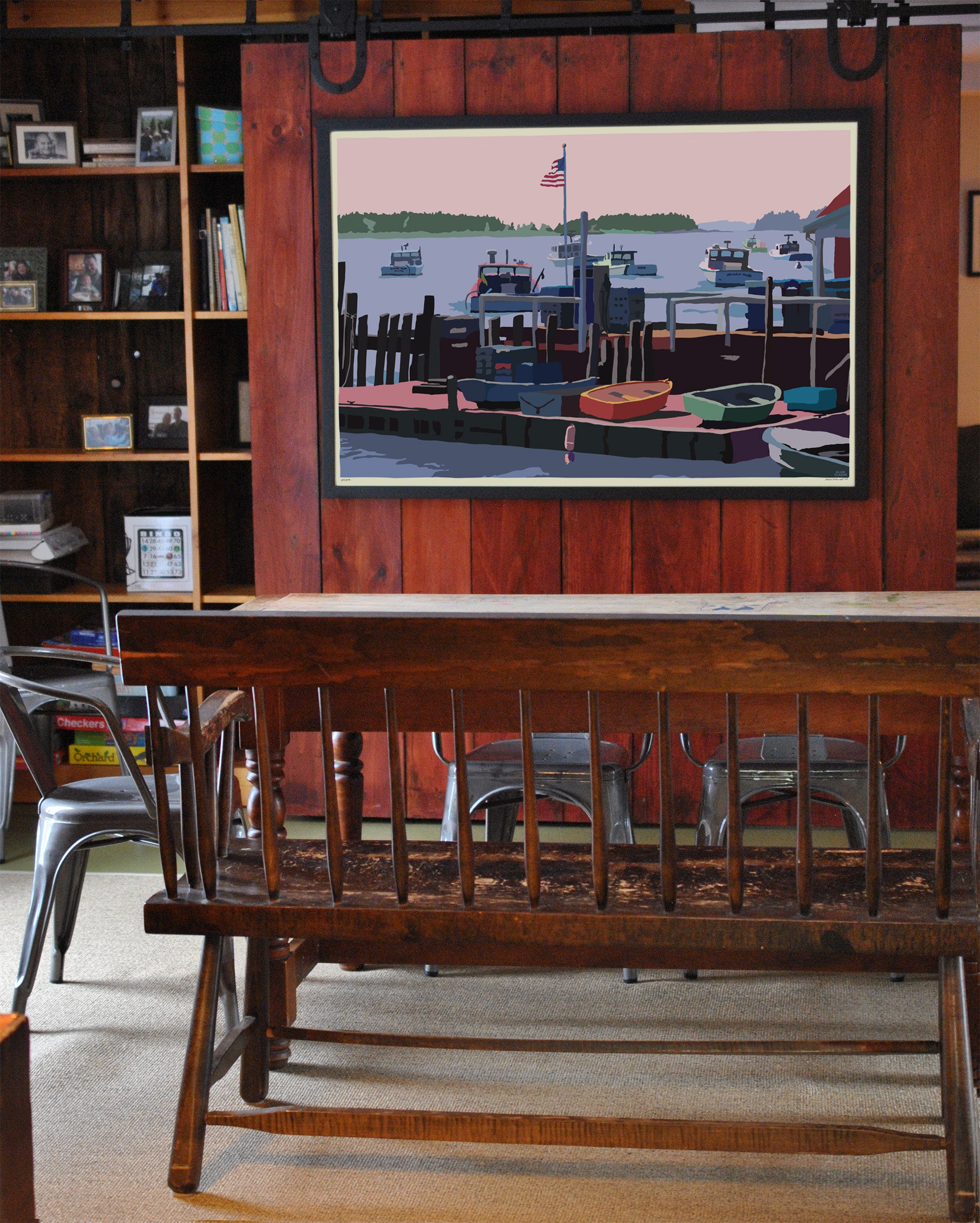 Spruce Head Island Art Print 36" x 53" Framed Wall Poster By Alan Claude - Maine