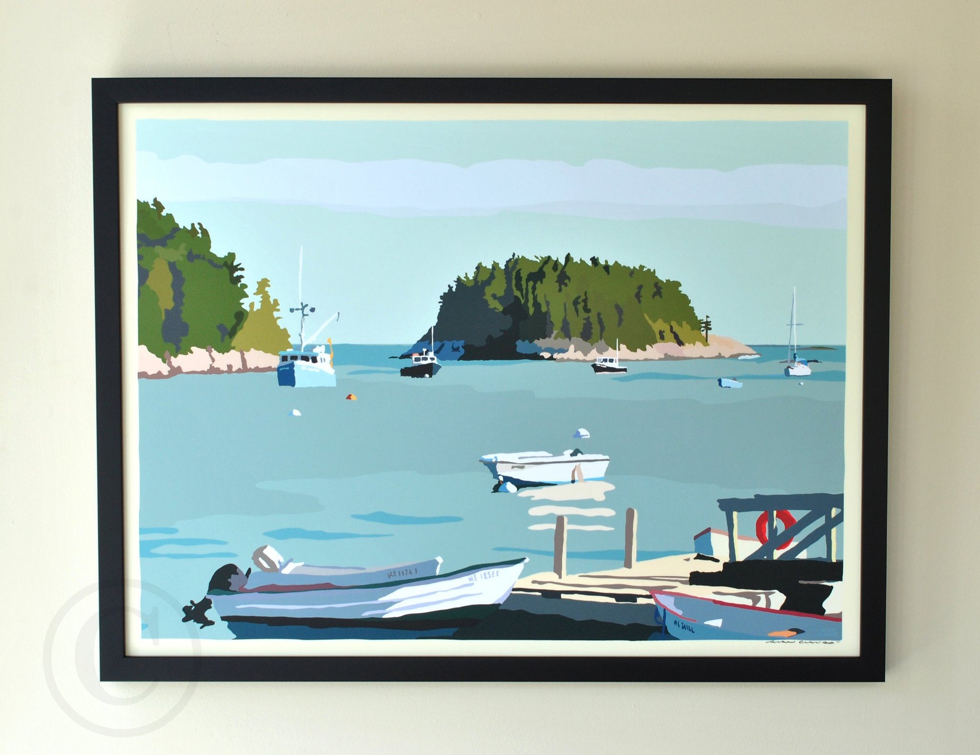 I Am An Island Art Print 18" x 24" Horizontal Framed Wall Poster By Alan Claude - Maine