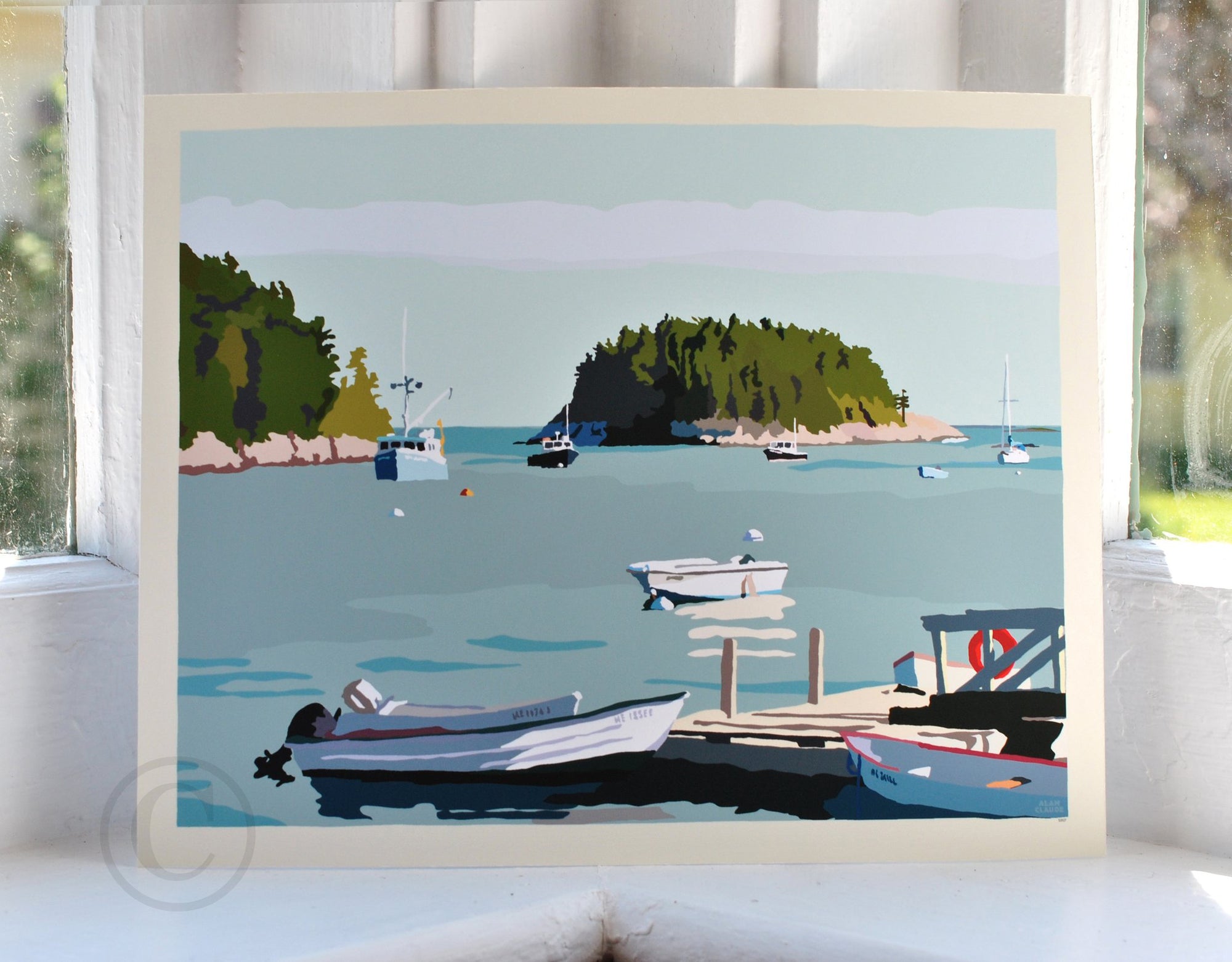 I Am An Island Art Print 8" x 10" Horizontal Wall Poster By Alan Claude - Maine