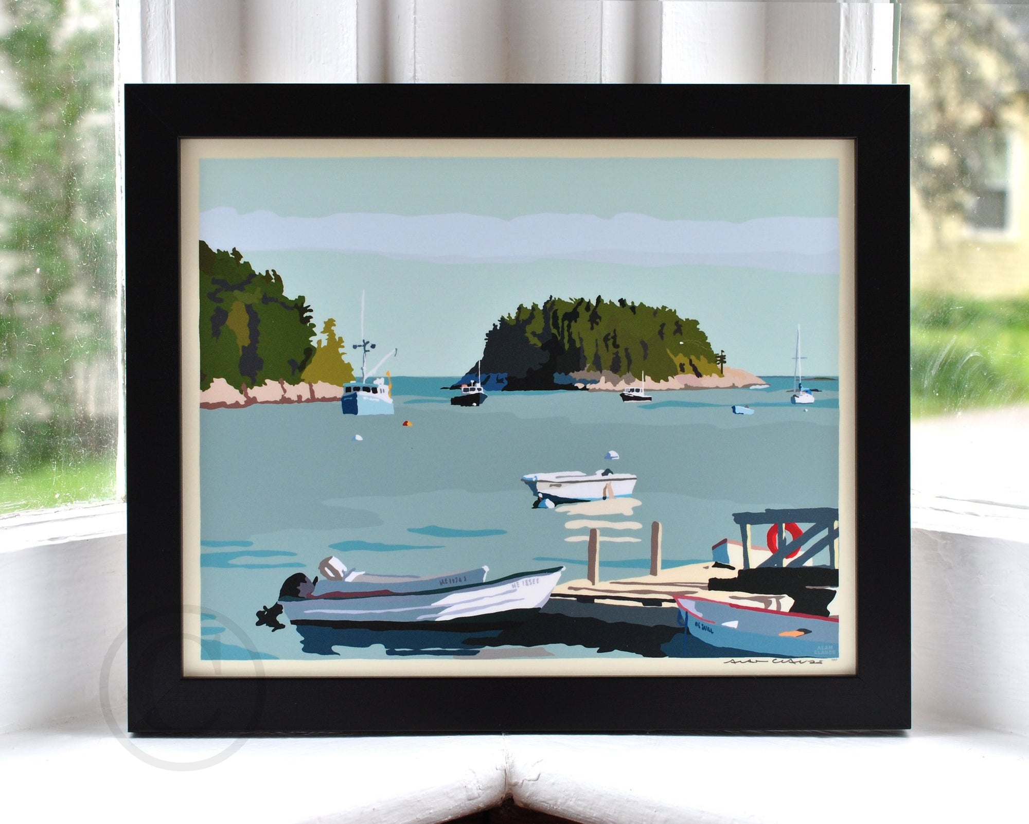 I Am An Island Art Print 8" x 10" Horizontal Framed Wall Poster By Alan Claude - Maine