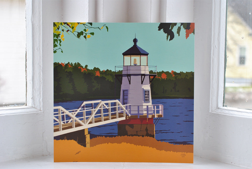 Doubling Point Light Art Print 8" x 8" Square Wall Poster By Alan Claude - Maine