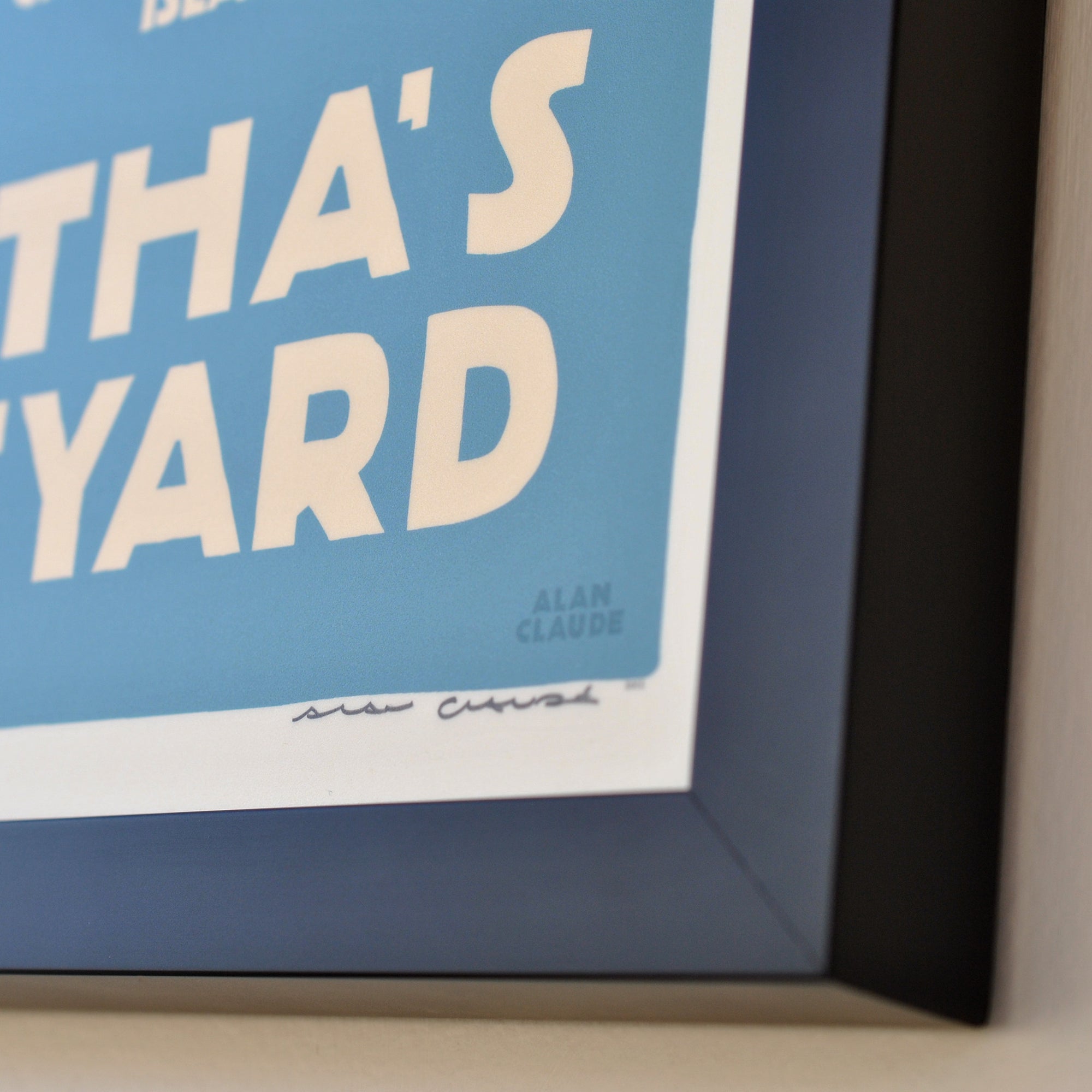 Martha's Vineyard Map Art Print 18" x 24" Horizontal Framed Travel Poster By Alan Claude - Massachusetts