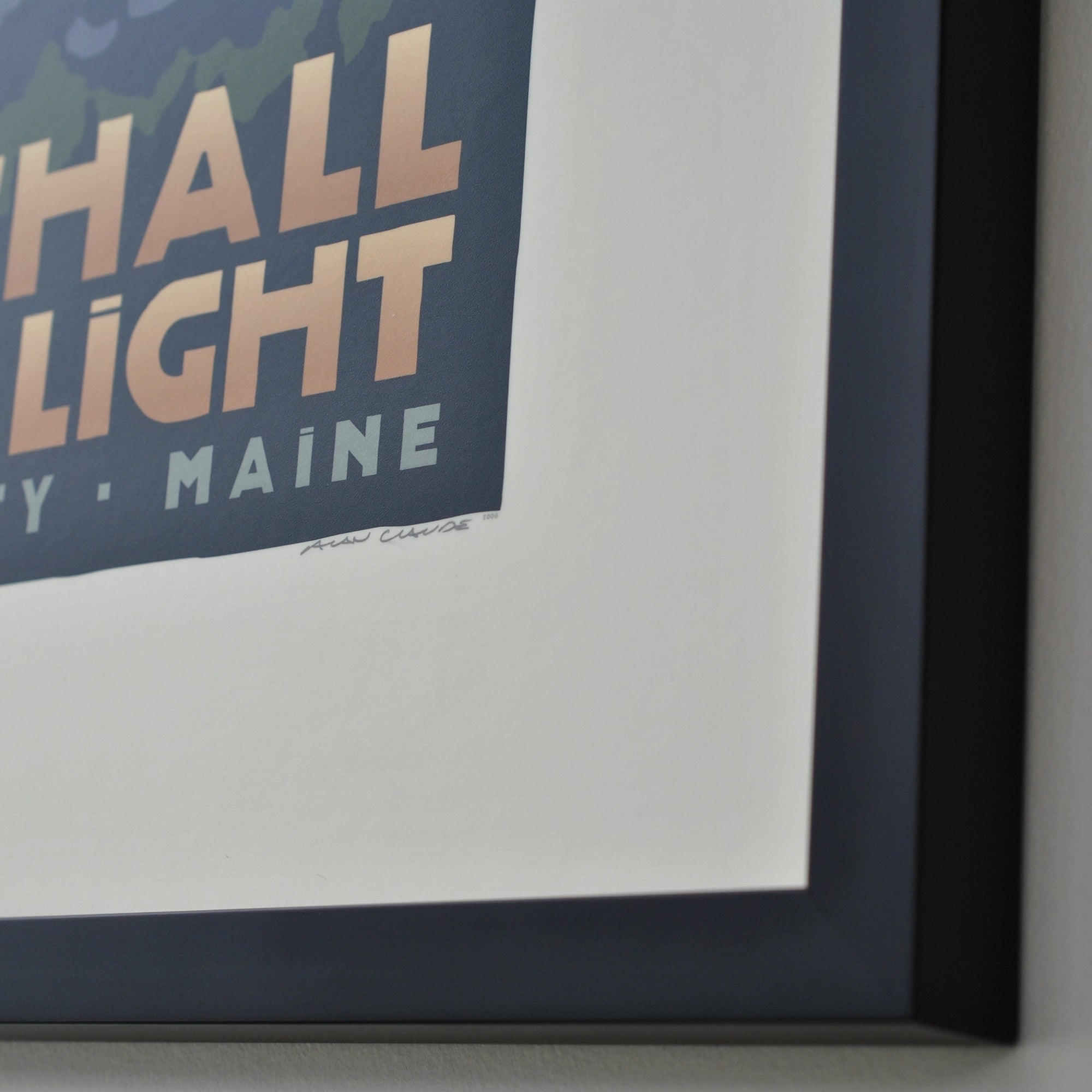Marshall Point Light Art Print 18" x 24" Framed Travel Poster By Alan Claude - Maine