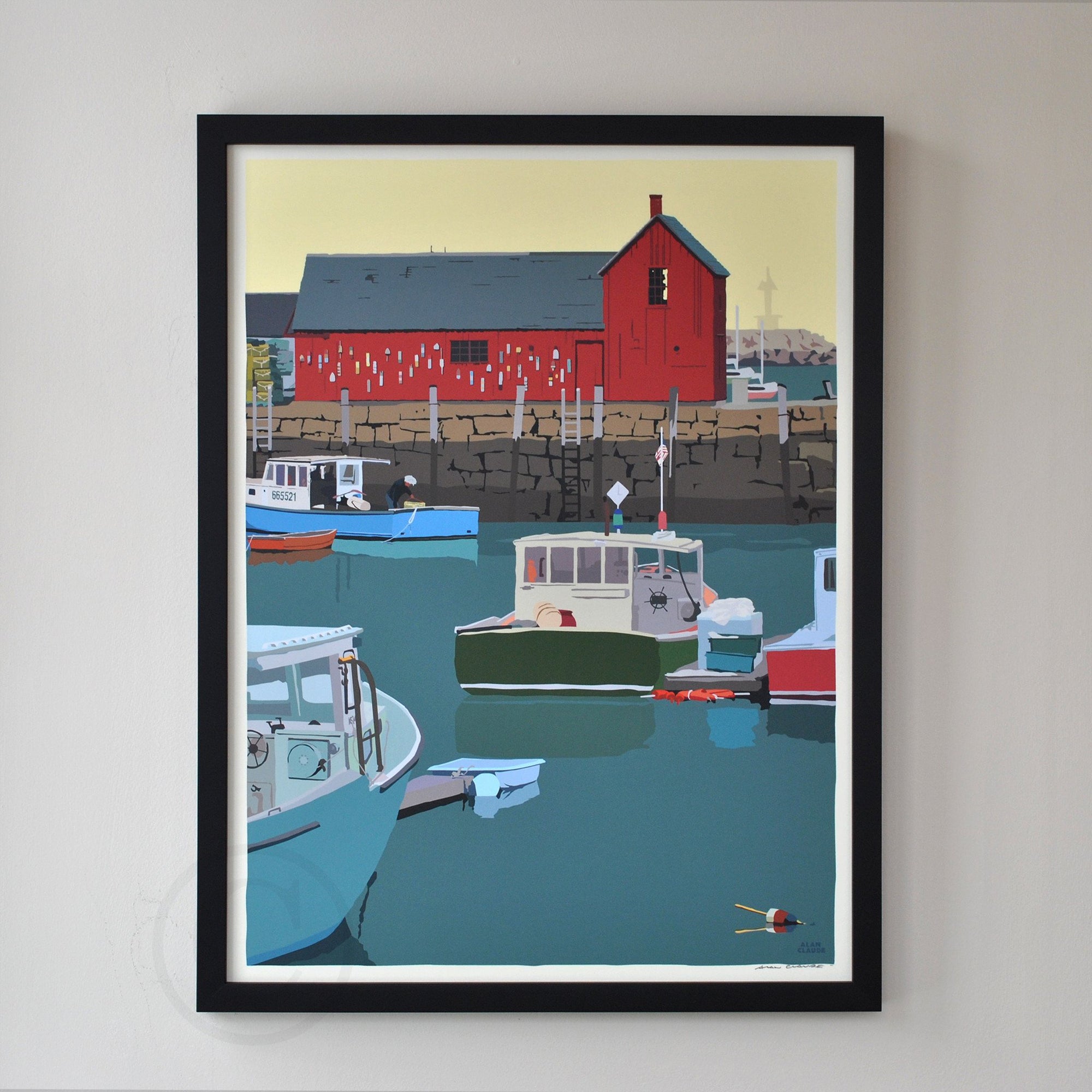 Motif #1 - Version A  - Art Print 18" x 24" Framed Wall Poster By Alan Claude - Massachusetts