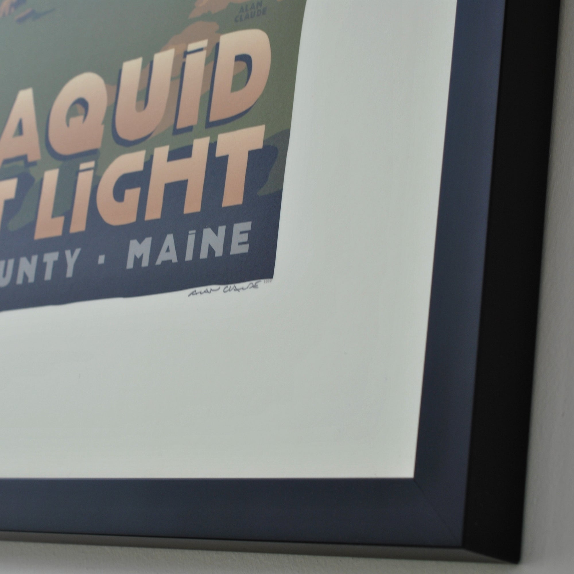 Pemaquid Point Light Art Print 18" x 24" Framed Travel Poster By Alan Claude - Maine