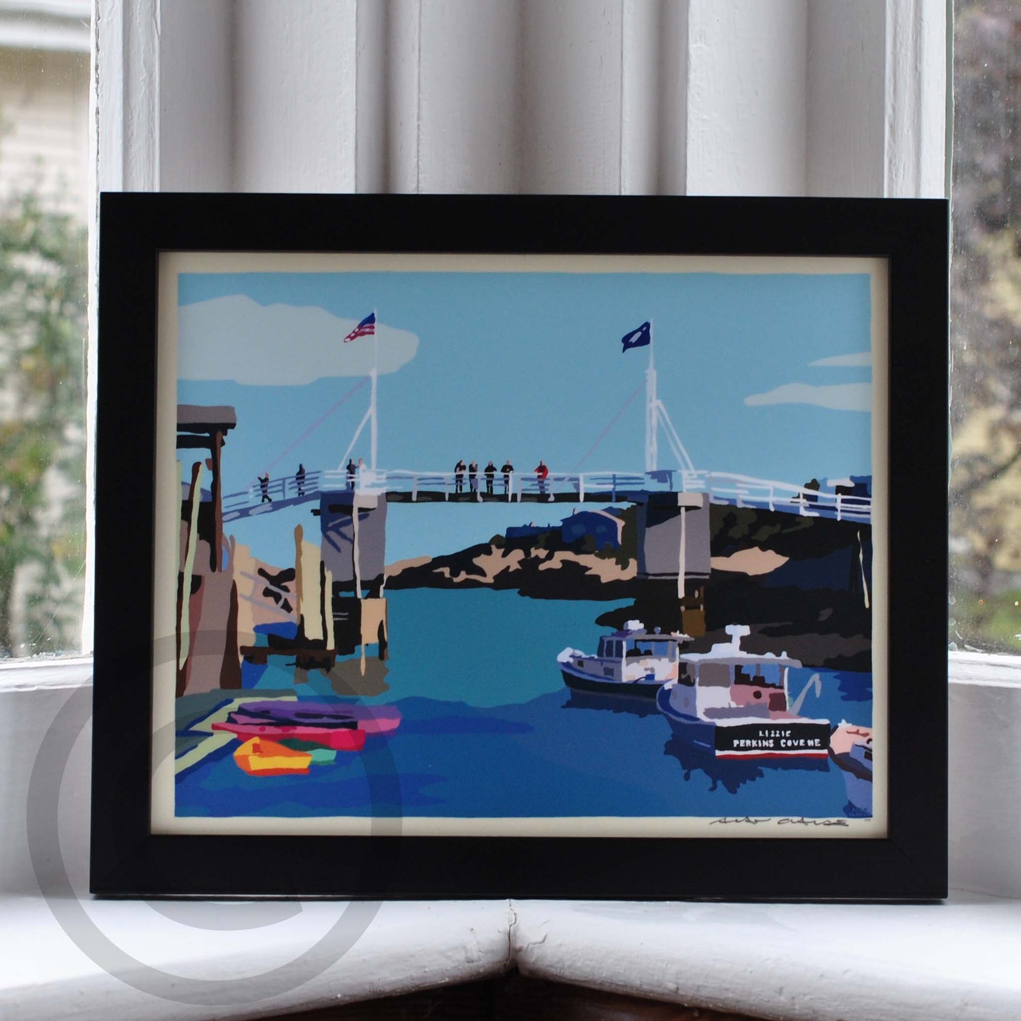 Perkins Cove Draw Bridge Art Print