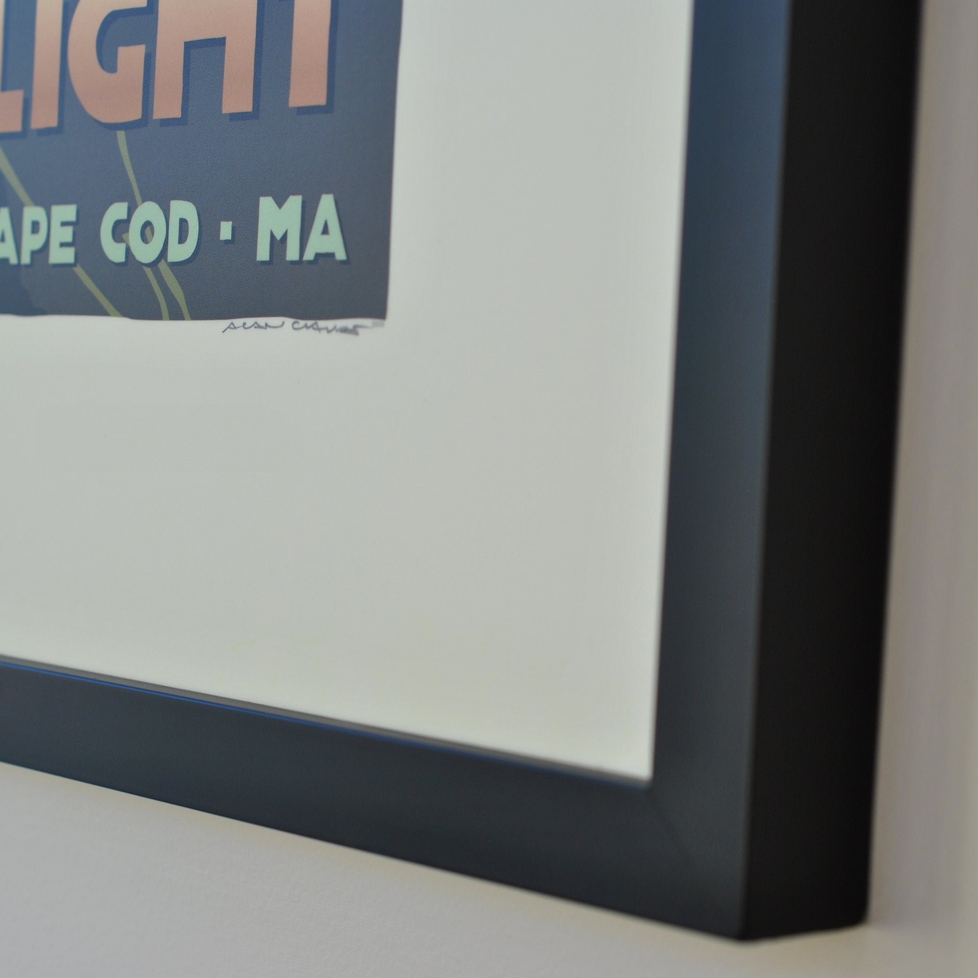 Race Point Light Art Print 18" x 24" Framed Travel Poster By Alan Claude - Massachusetts