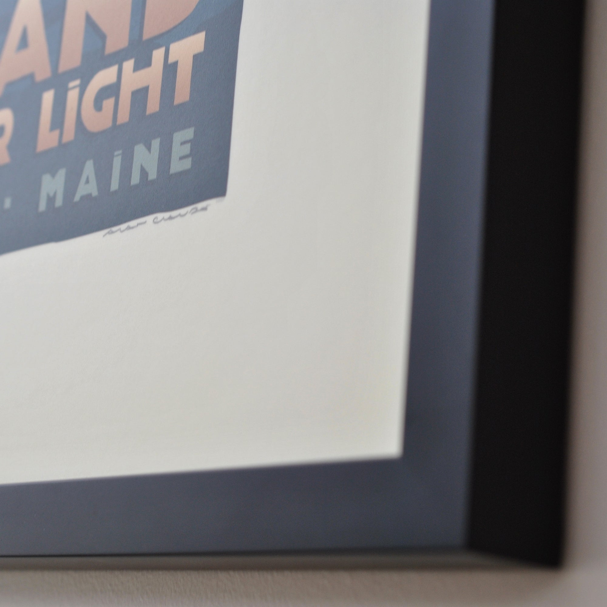 Rockland Breakwater Light Art Print 18" x 24" Framed Travel Poster By Alan Claude - Maine