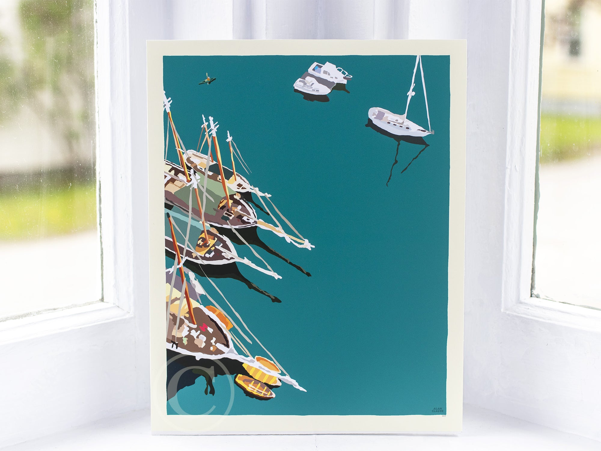 Windjammers in Camden Harbor Art Print 8" x 10" Wall Poster - Maine