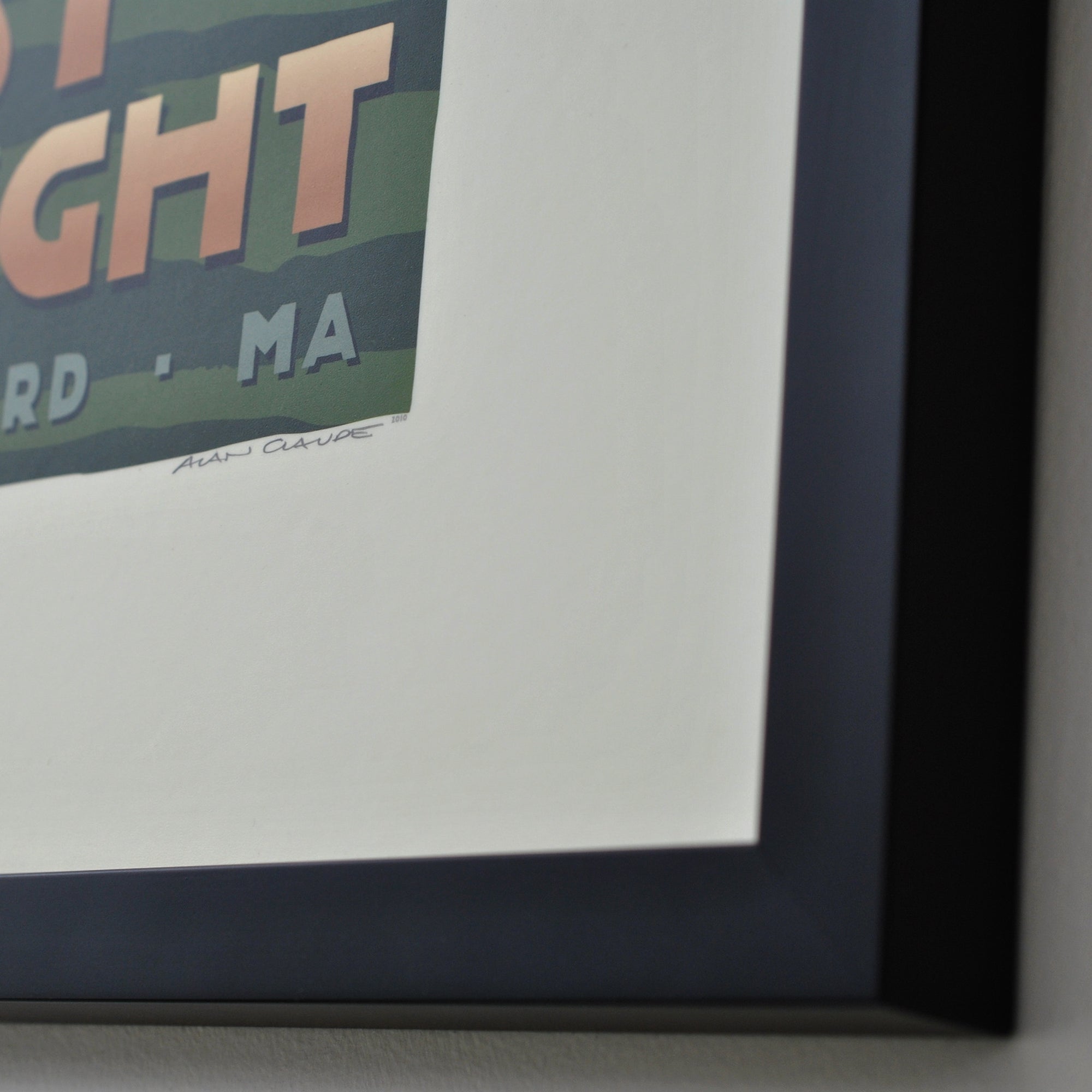 West Chop Light Art Print 18" x 24" Framed Travel Poster By Alan Claude - Massachusetts