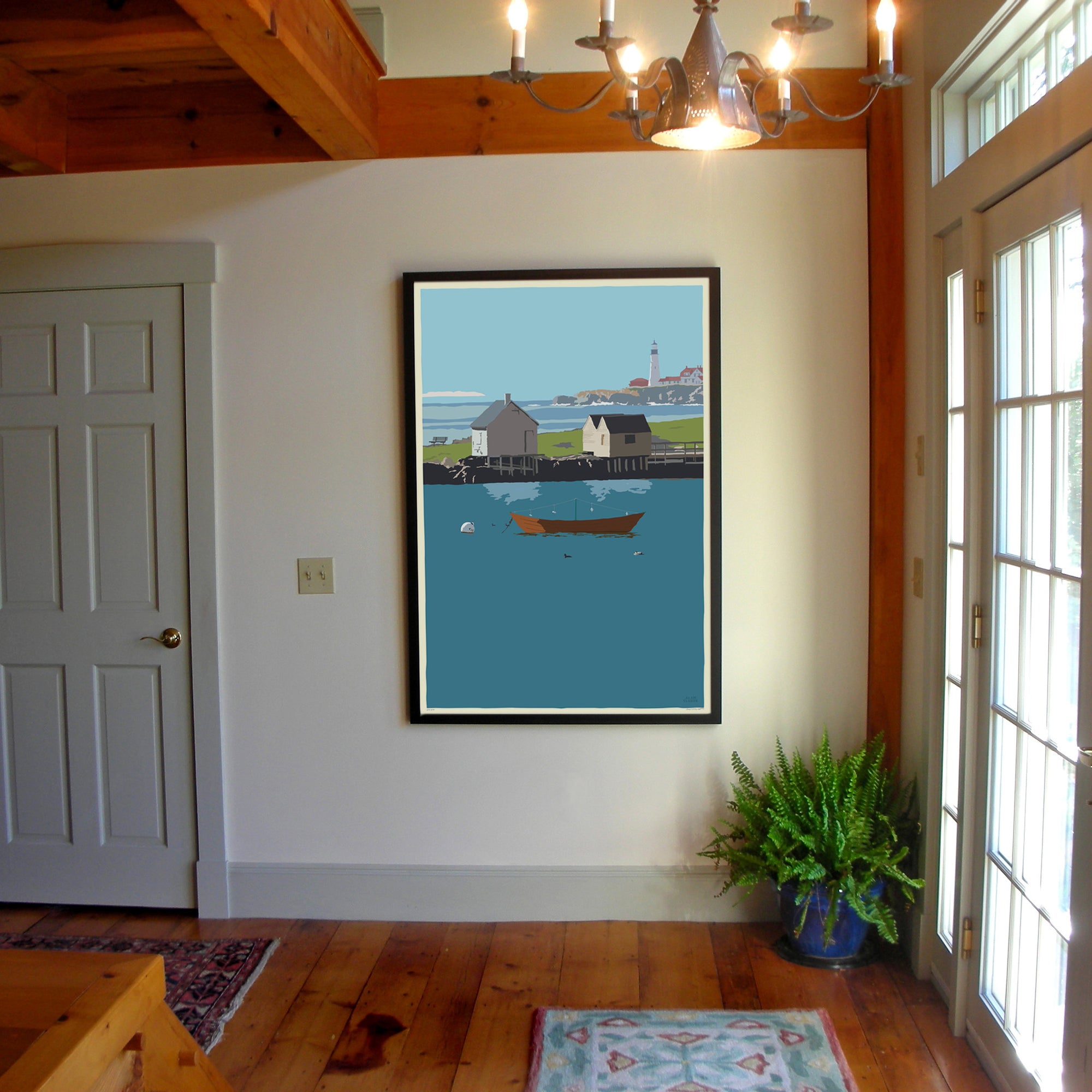 Willard Beach Art Print 36" x 53" Framed Wall Poster By Alan Claude - Maine