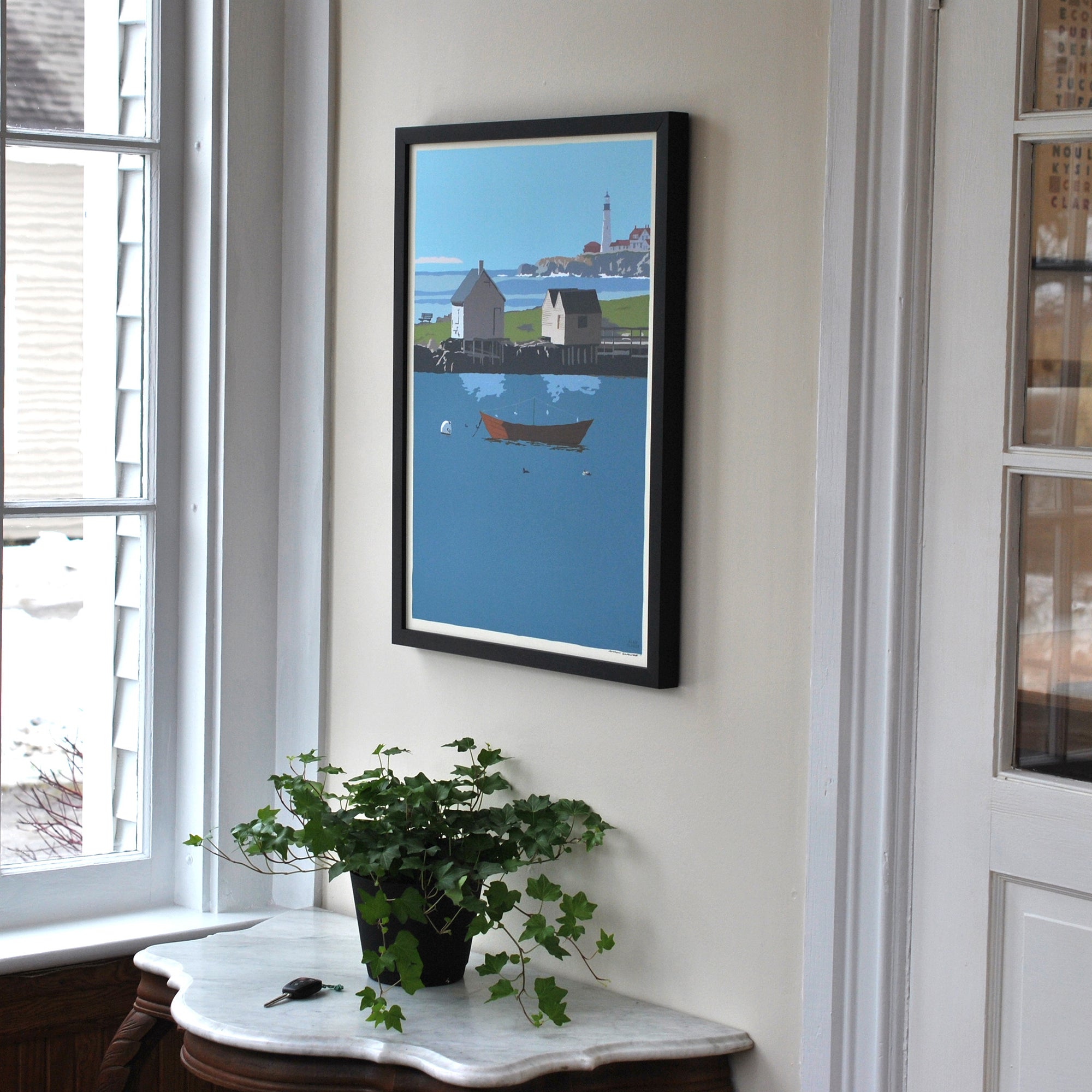 Willard Beach Art Print 18" x 24" Framed Wall Poster By Alan Claude - Maine