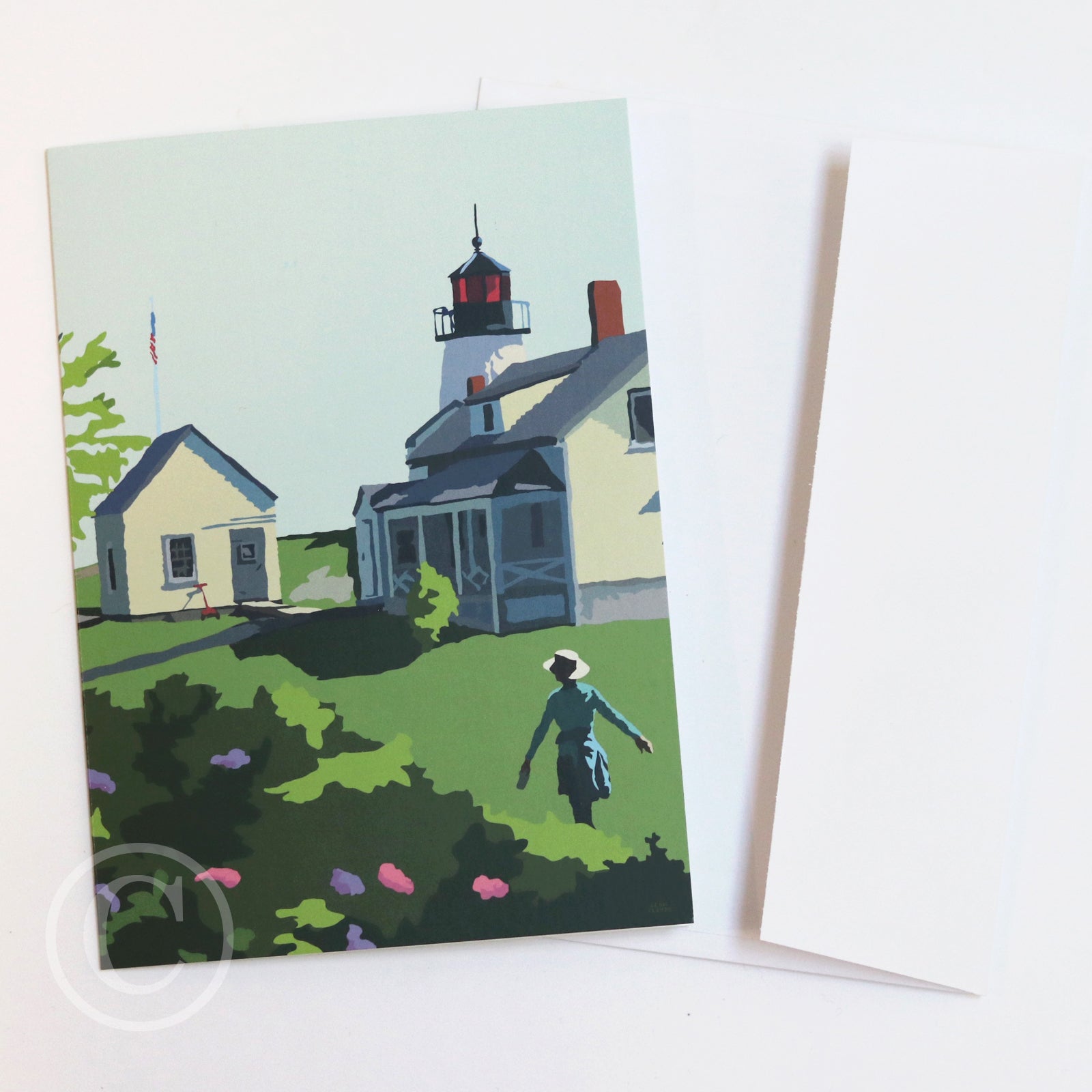 A Summer's Day on Burnt Island Light 5" x 7" Notecard - Maine
