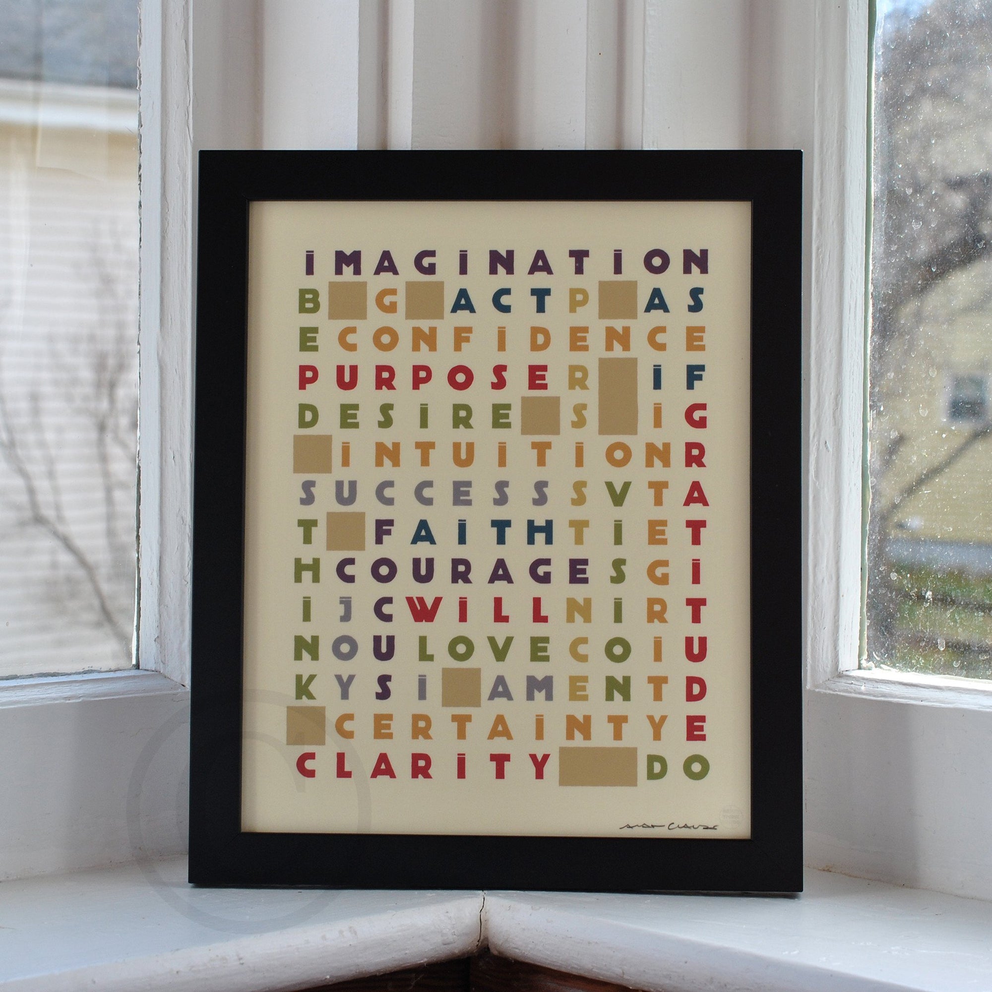 Cross Path Retro Art Print 8" x 10" Framed