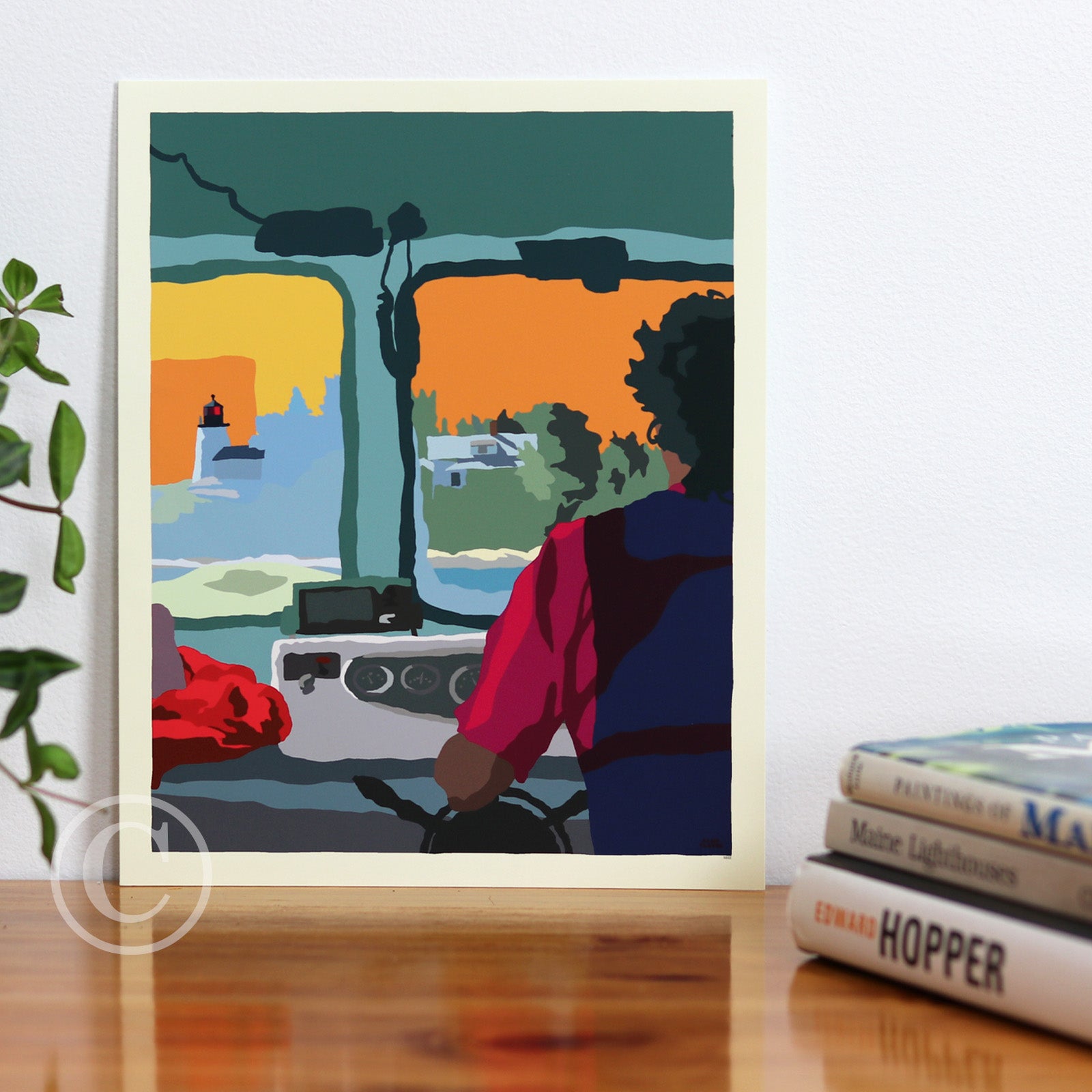 Cruisin' Towards the Light Art Print 8" x 10" Wall Poster By Alan Claude - Maine