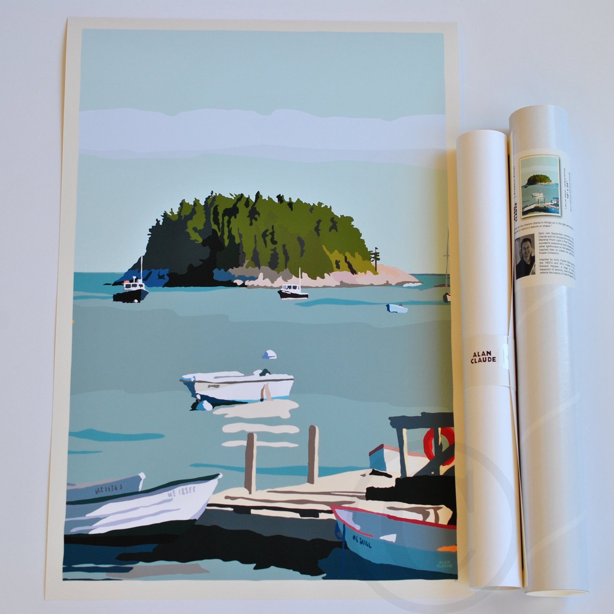 I Am an Island Art Print 18" x 24" Vertical Wall Poster By Alan Claude - Maine