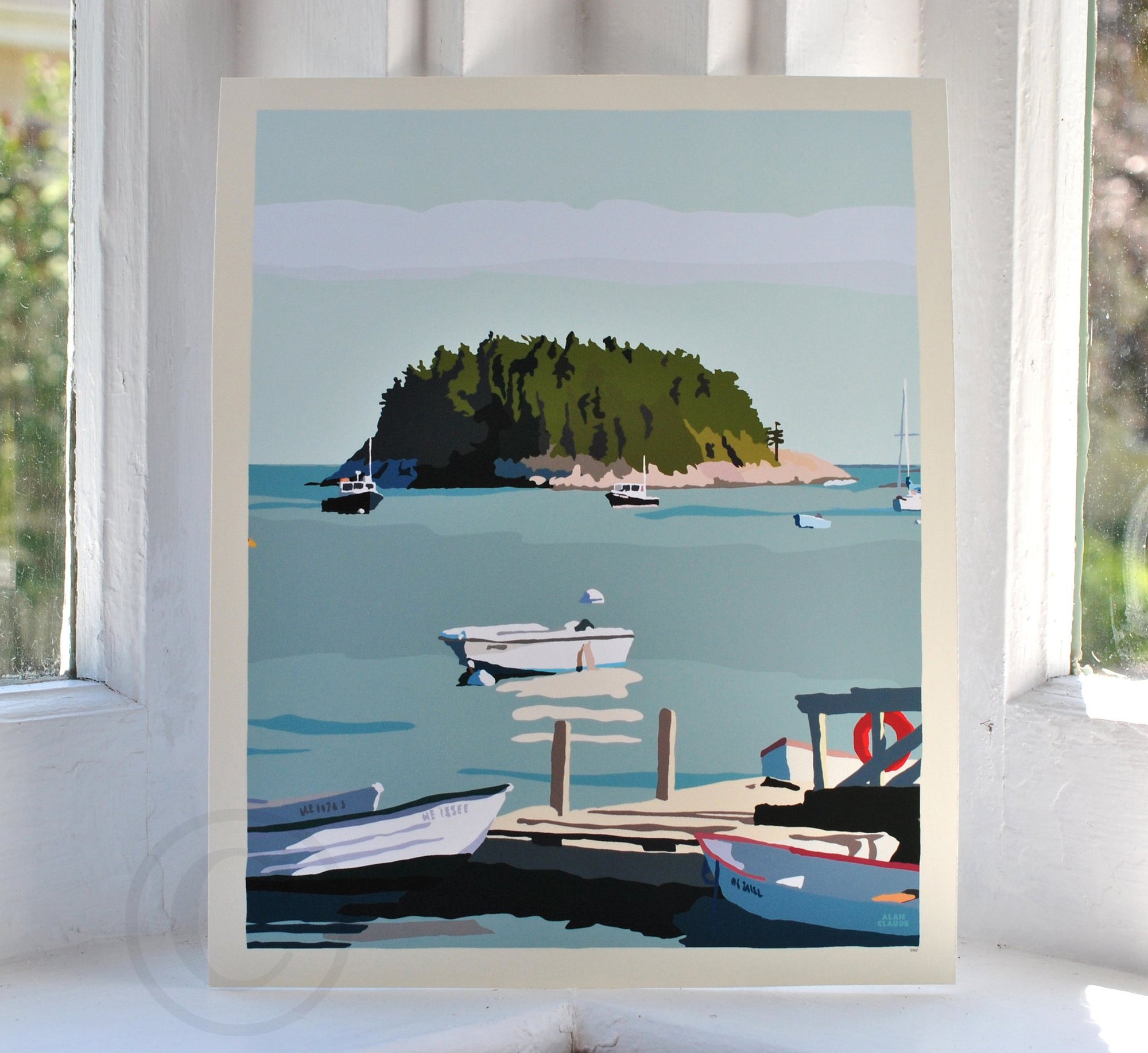 I Am An Island Art Print 8" x 10" Vertical Wall Poster By Alan Claude - Maine