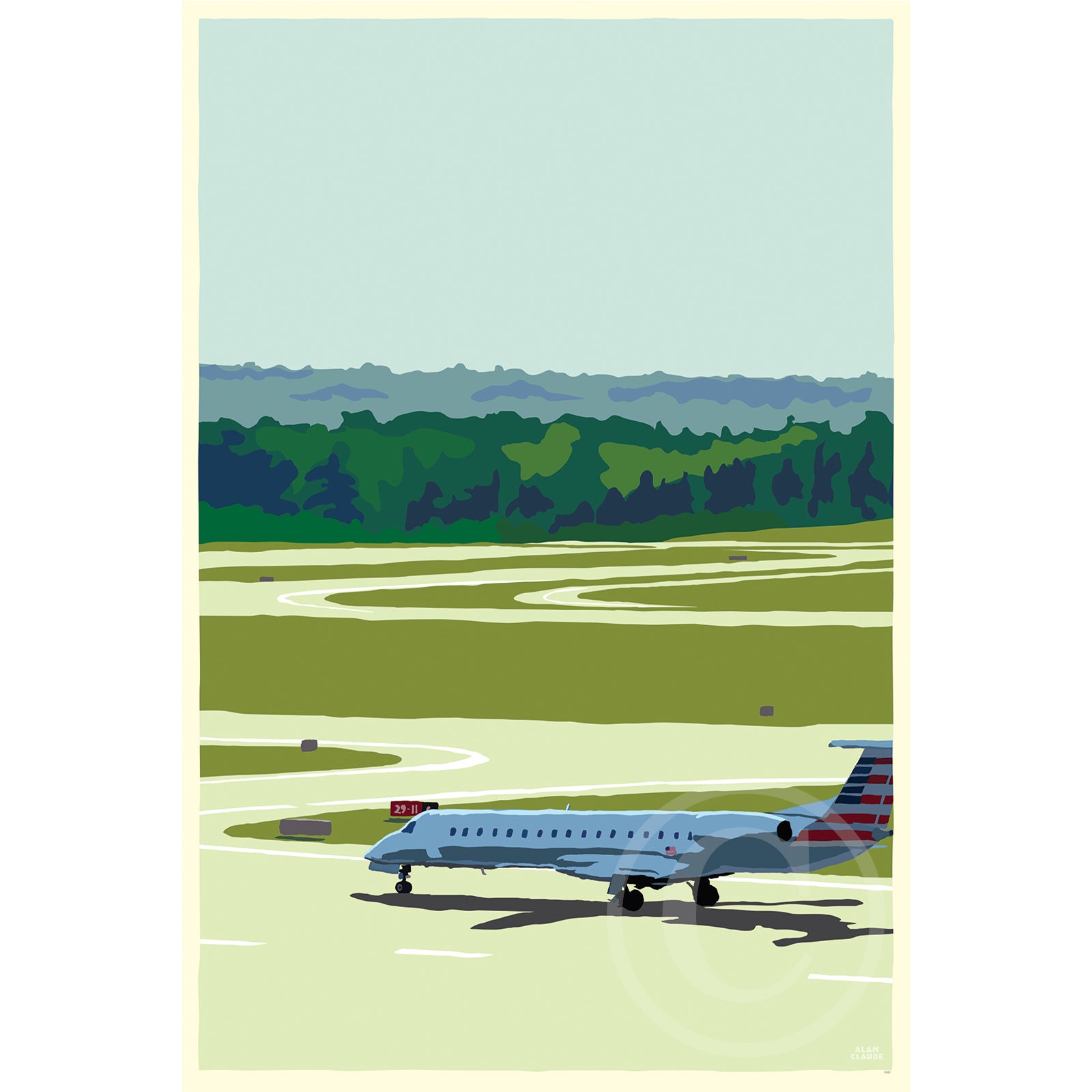 Jetport Art Print 36" x 53" Wall Poster By Alan Claude - Maine