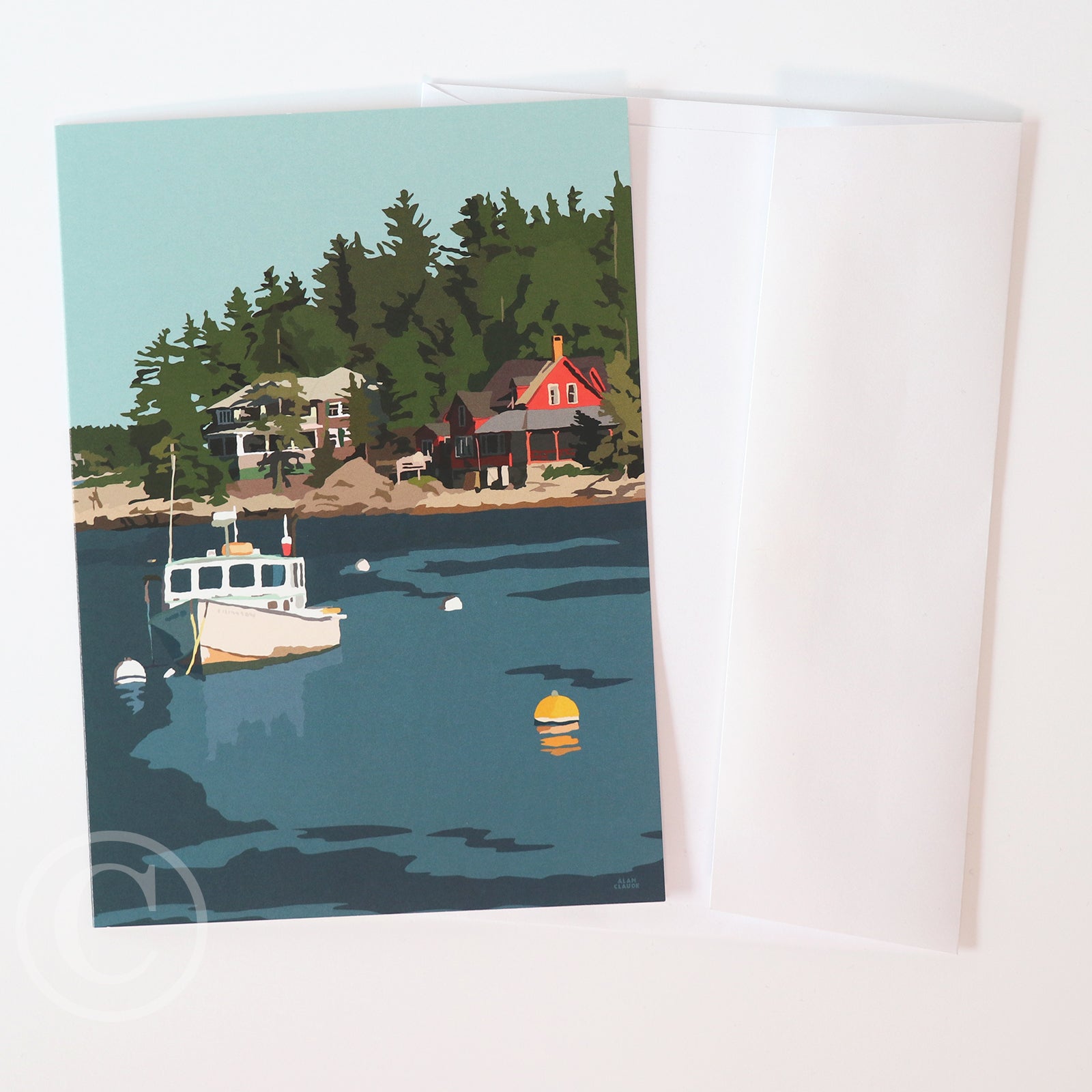 Lobster Boat At Five Islands Notecard 5" x 7"  - Maine