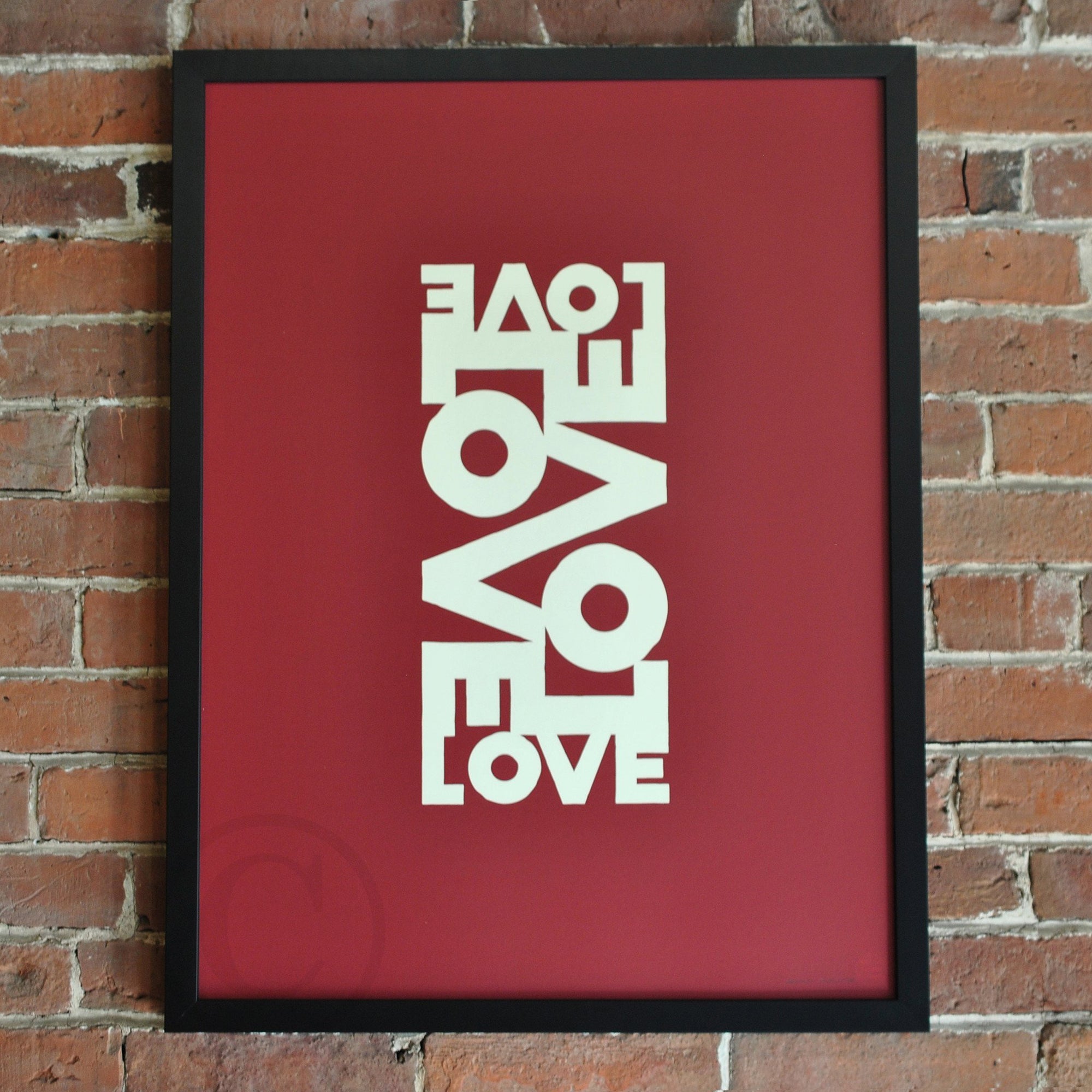 Love Energy Red Art Print 18" x 24" Framed