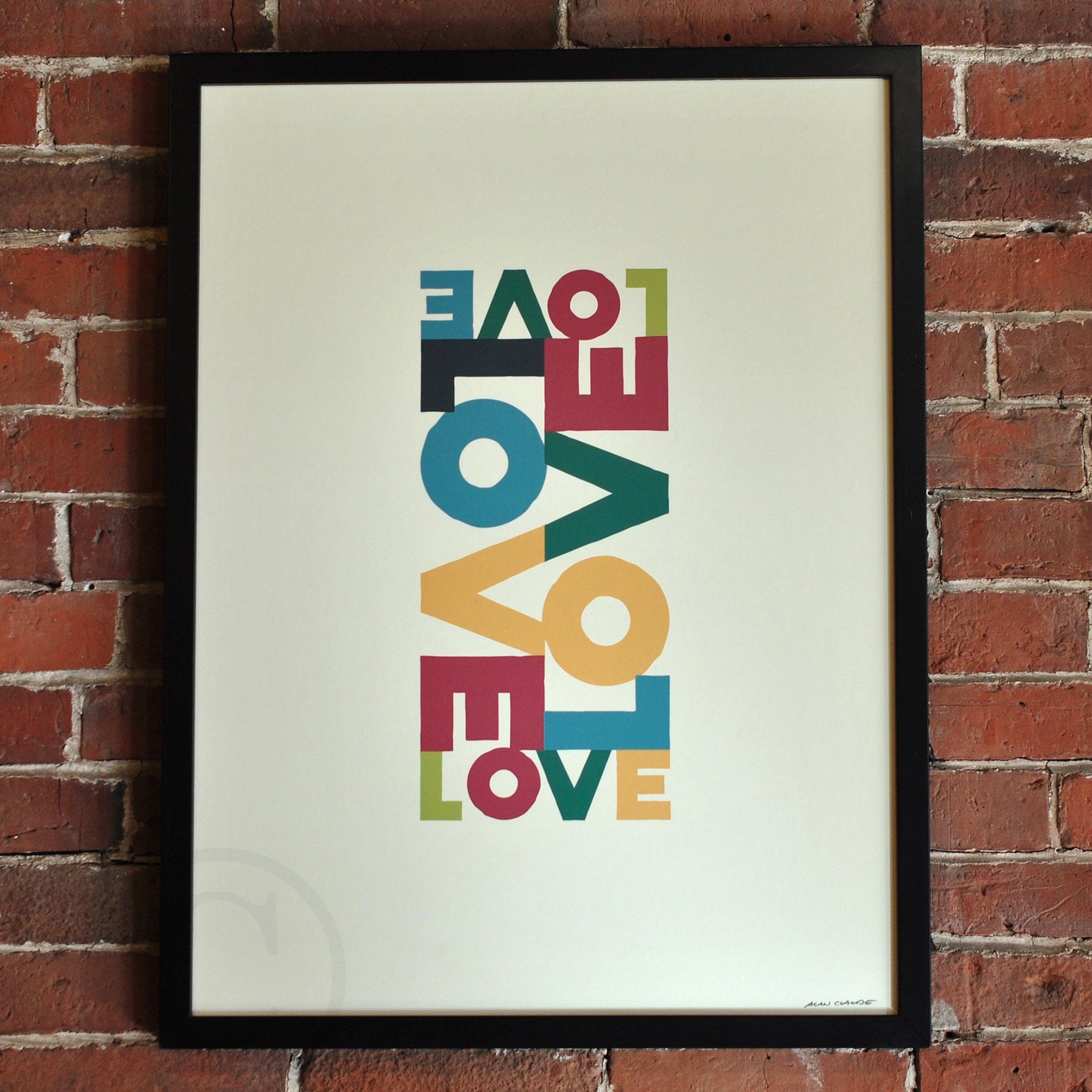 Love Energy Retro Art Print 18" x 24" Framed