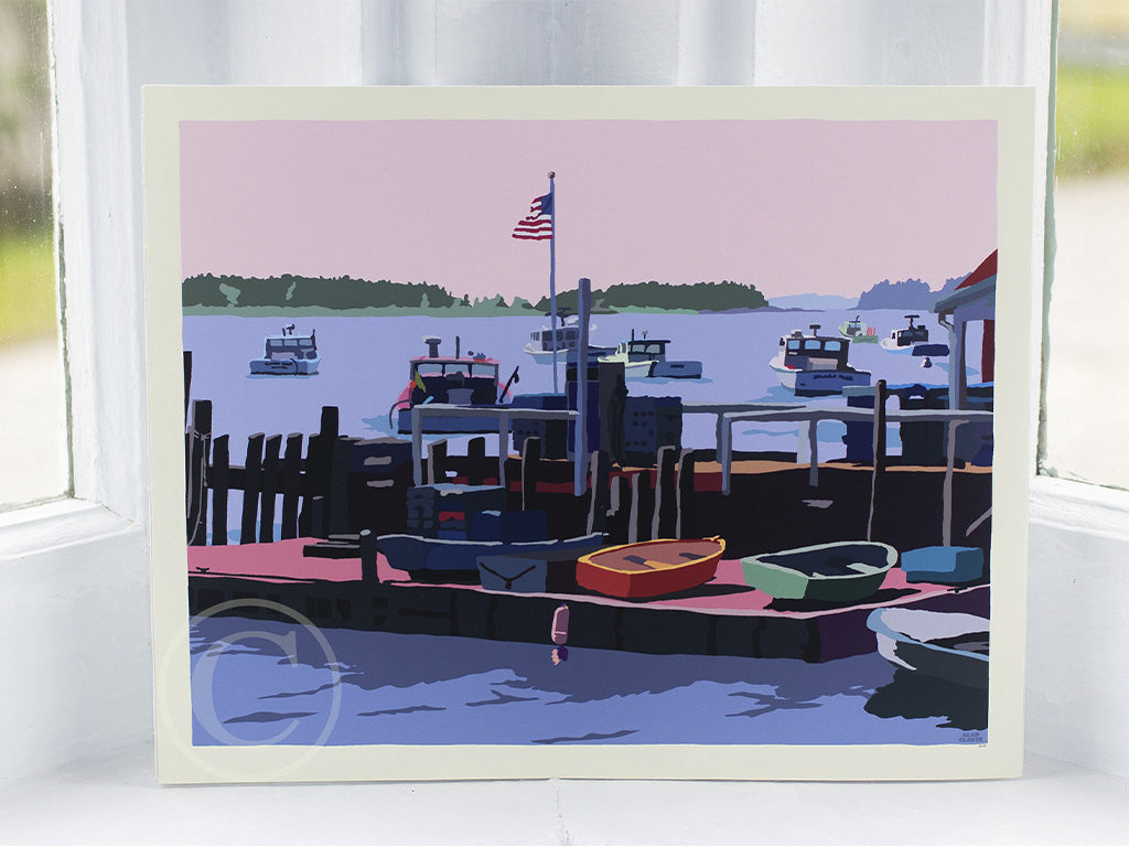 Spruce Head Island Art Print 8" x 10" Wall Poster By Alan Claude - Maine