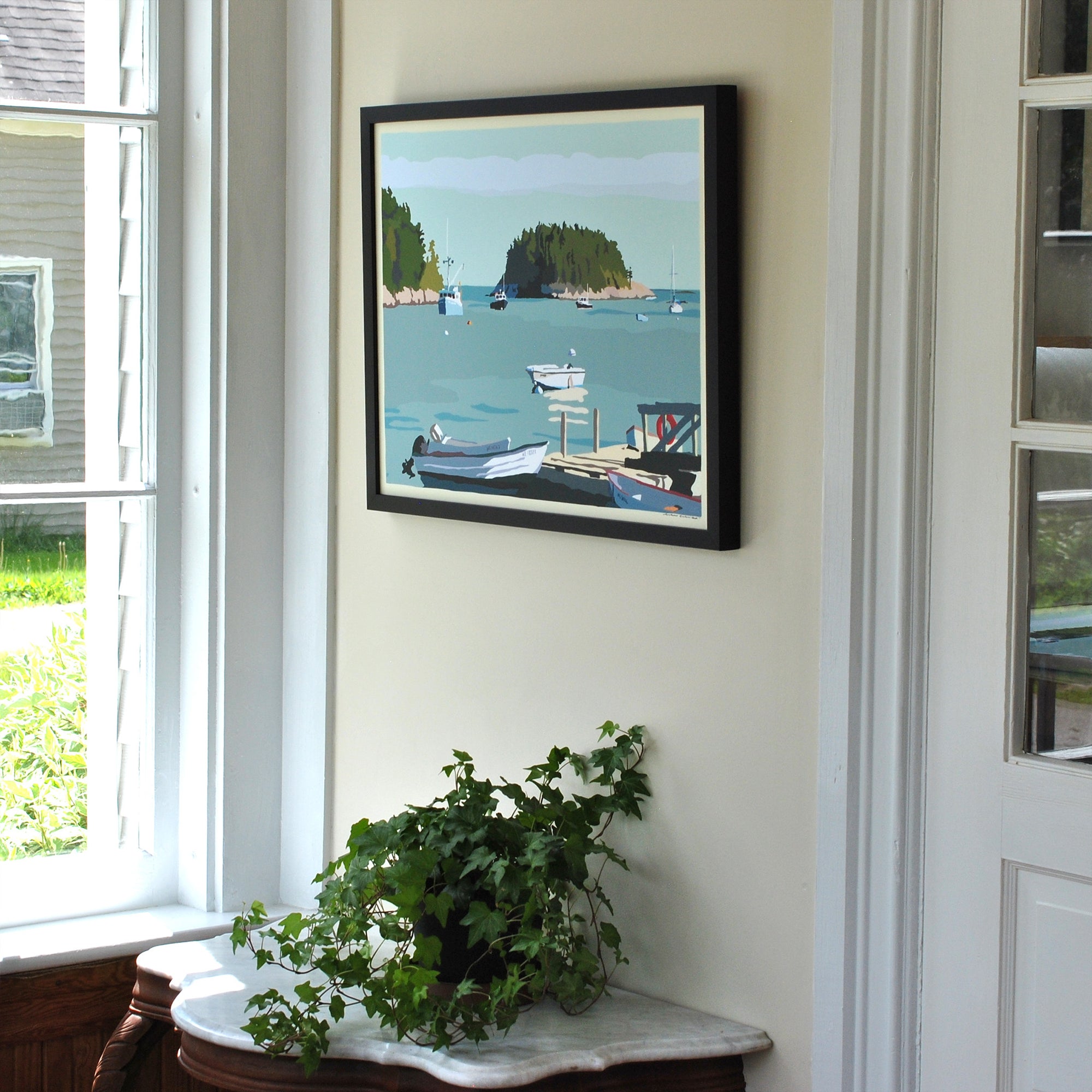 I Am An Island Art Print 18" x 24" Horizontal Framed Wall Poster By Alan Claude - Maine
