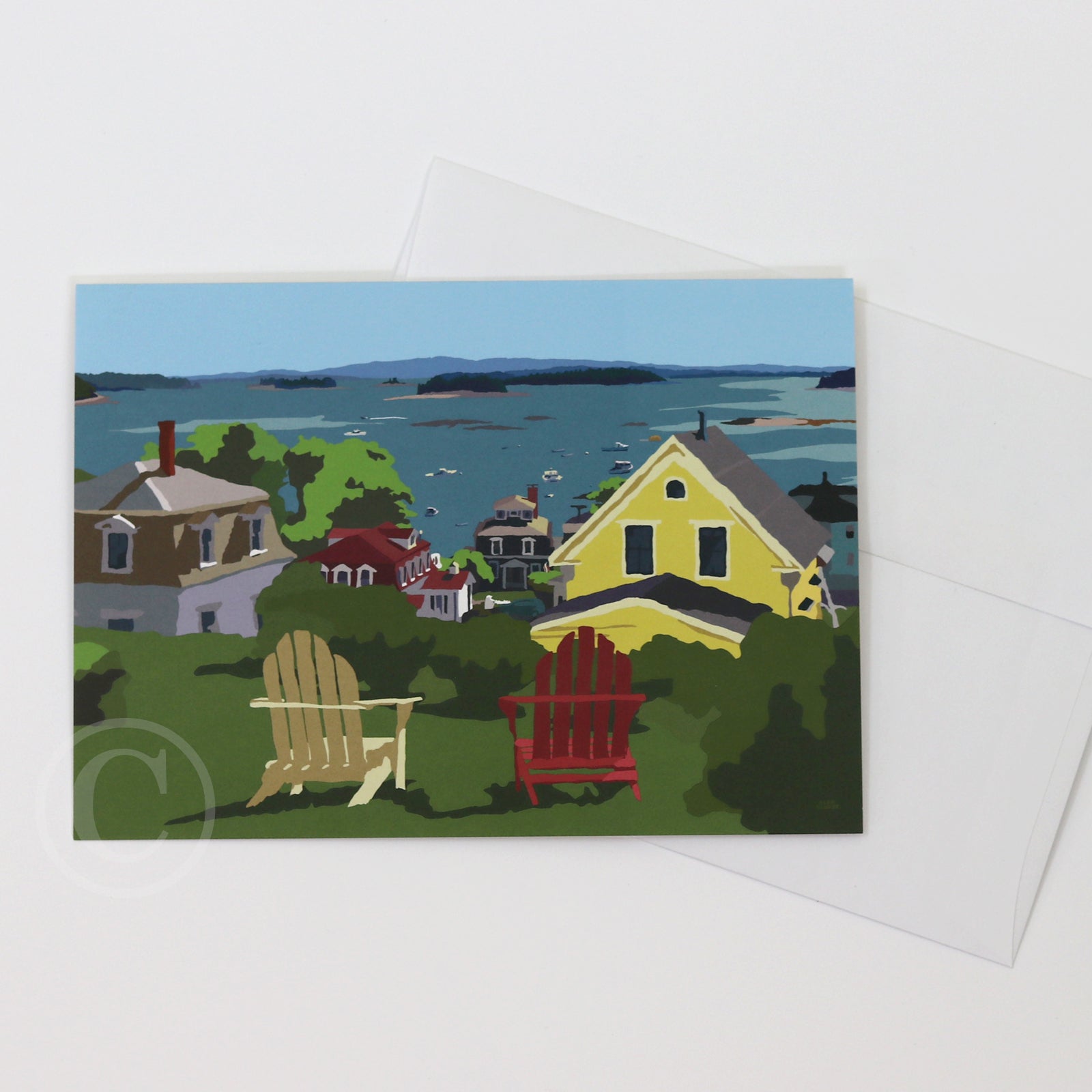 Stonington Harbor ME Horizontal Notecard 5" x 7"  - Maine