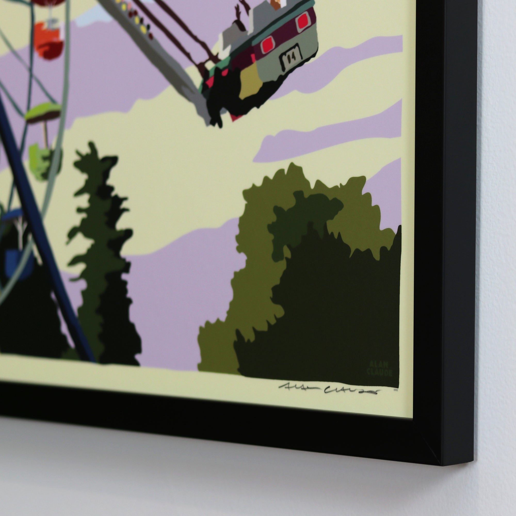 Summer Fair Art Print 18" x 24" Framed Wall Poster - Maine