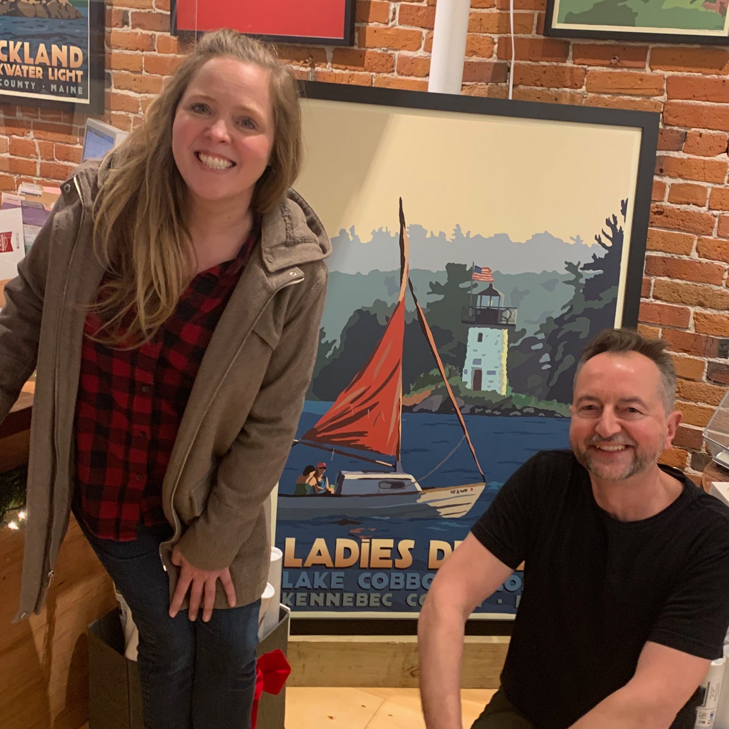 Maine Cabin Masters Ashley visits Alan Claude Gallery