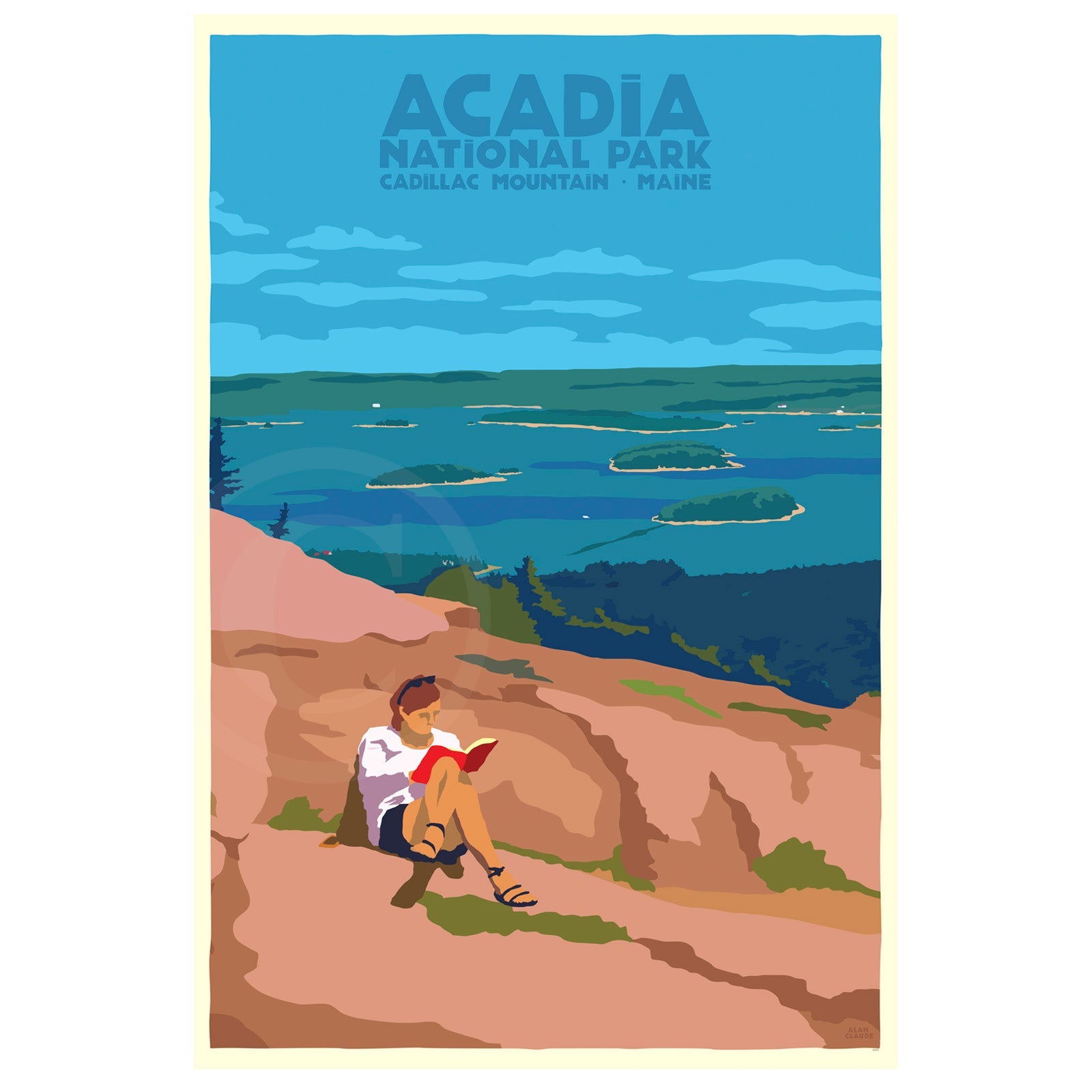 Good Book In Acadia Travel Poster - ME