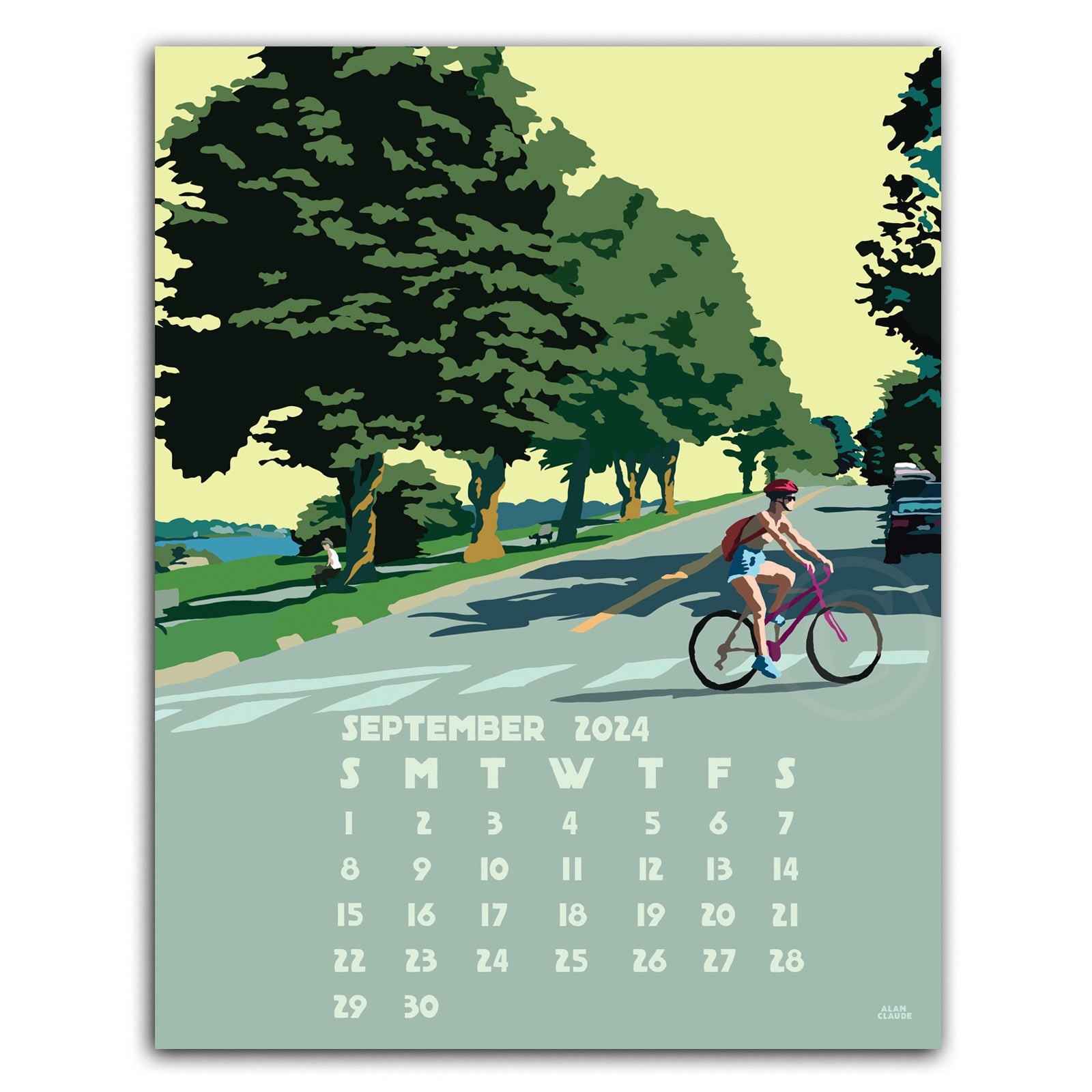 SOLD OUT. 2024 POSTER Art Calendar 11x14 Retro Vintage Art Style by Maine Artist Alan Claude