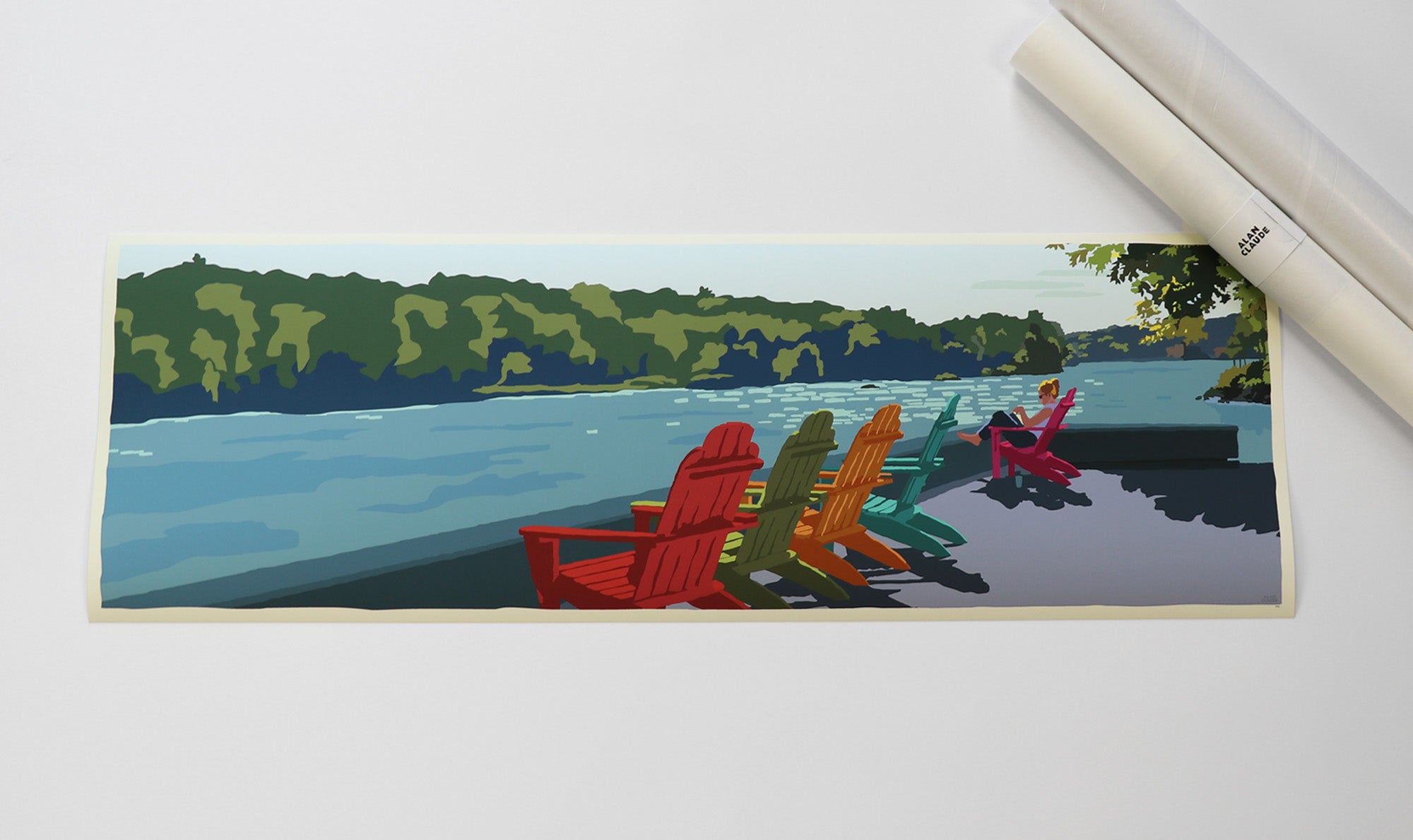 Summer Chairs Print 12" x 36" Poster - Maine