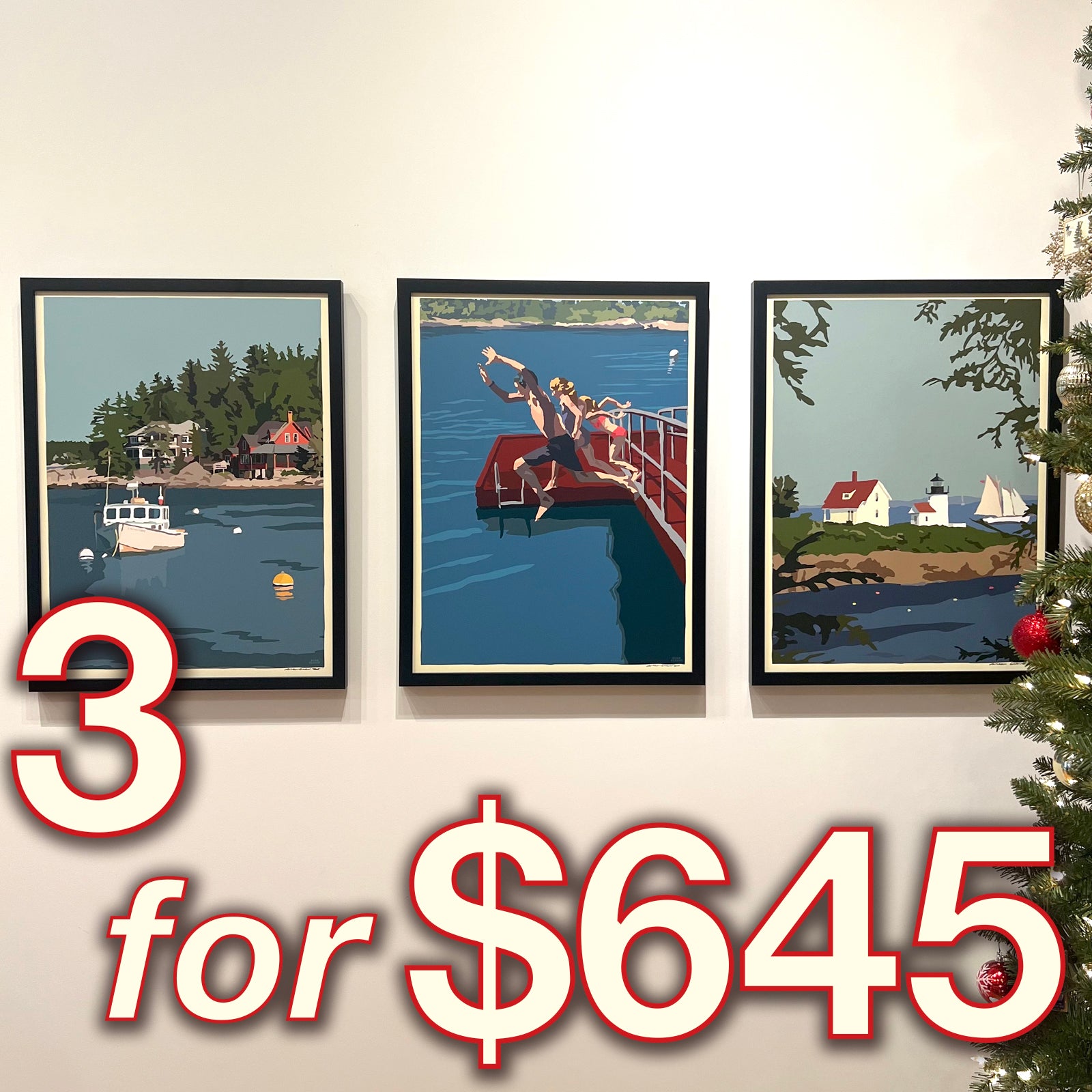 3 FRAMED 18x24's Prints for $645