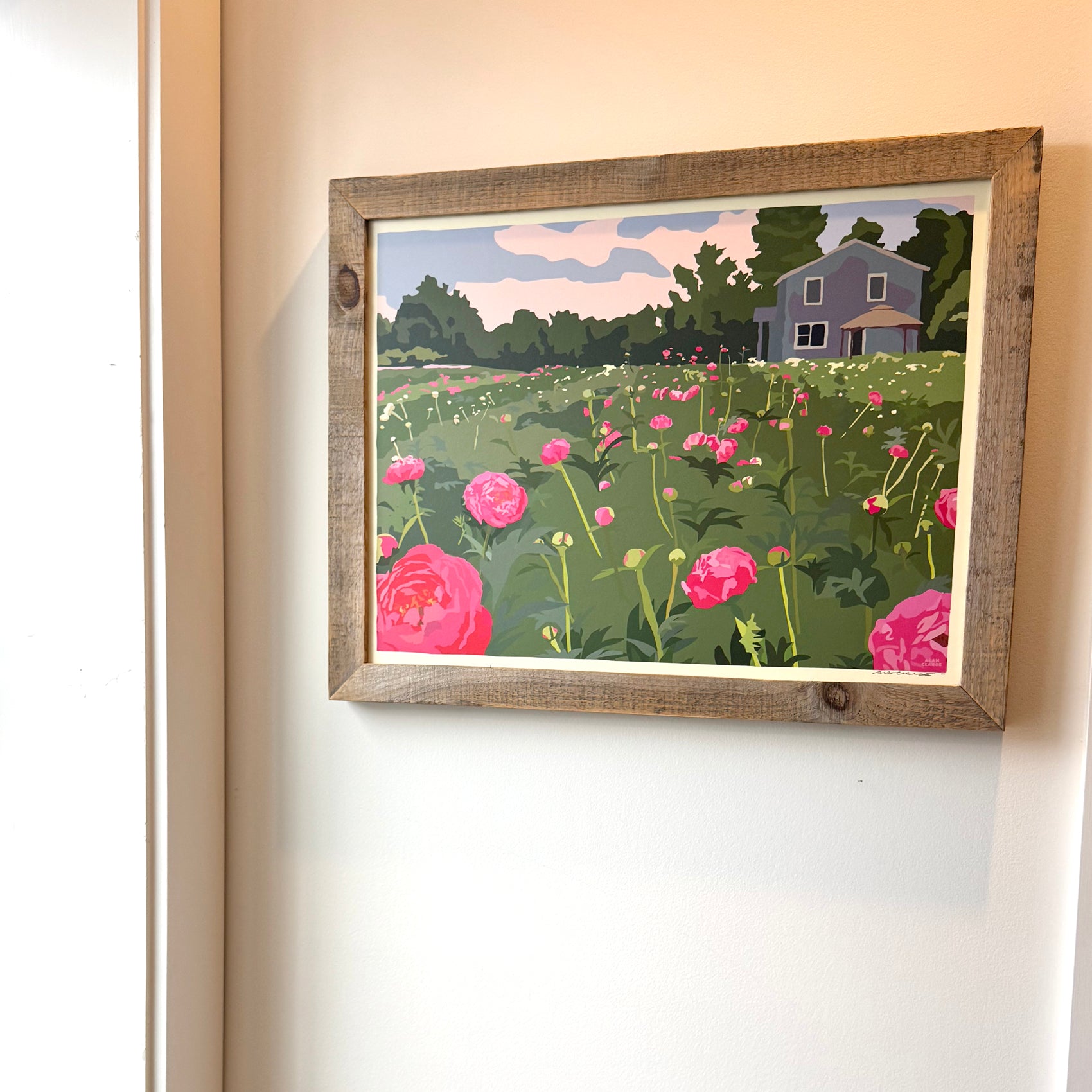 MAINE WOOD FRAME 18" x 24" Framed Peonies 2nd Frame