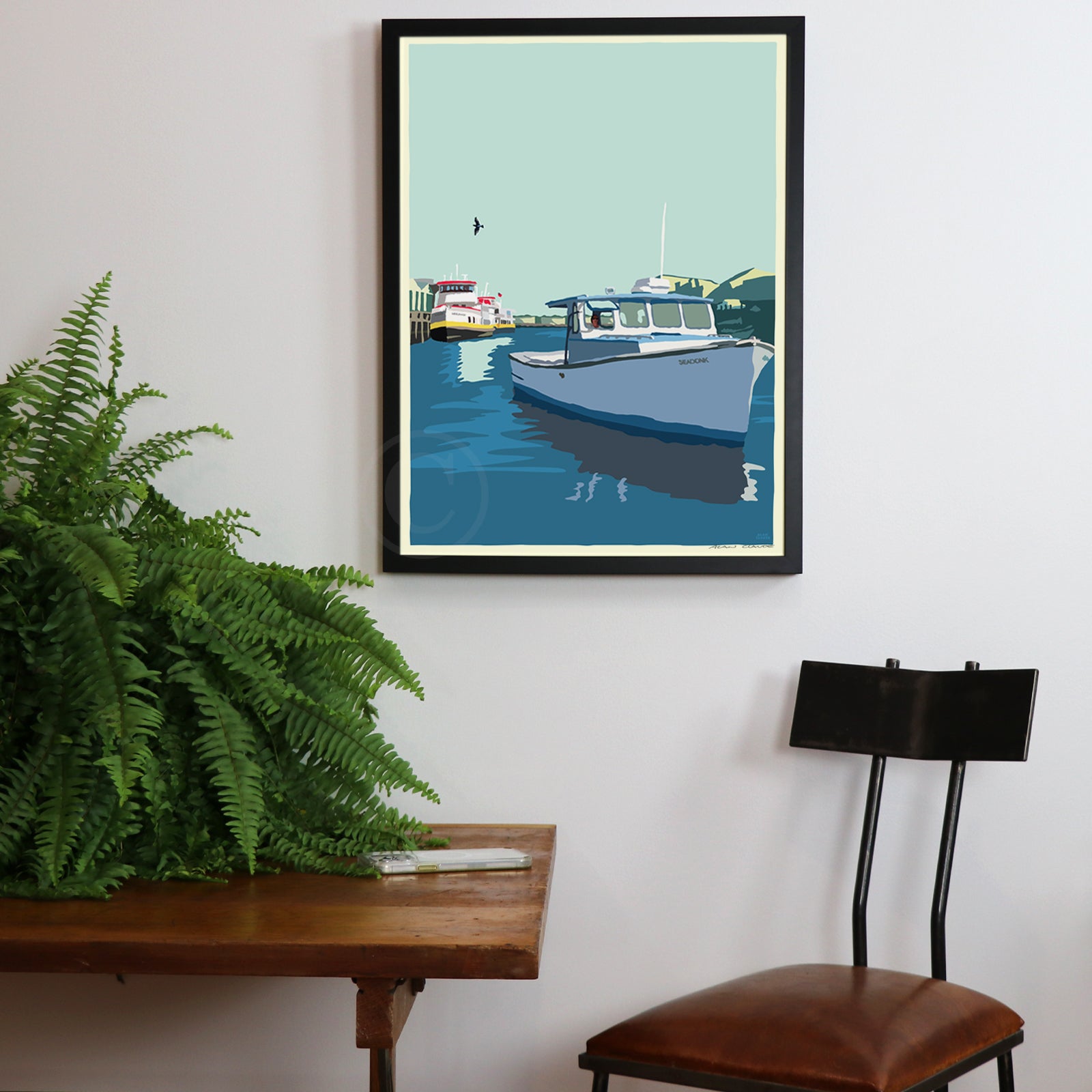 Coming Home Art Print 18" x 24" Framed Wall Poster By Alan Claude - Maine