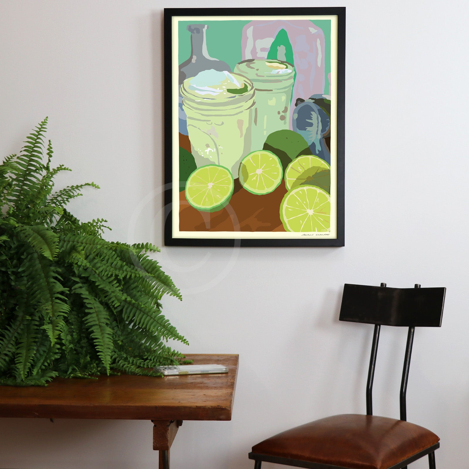 Margarita Time! Art Print 18" x 24" Framed Wall Poster By Alan Claude - Maine