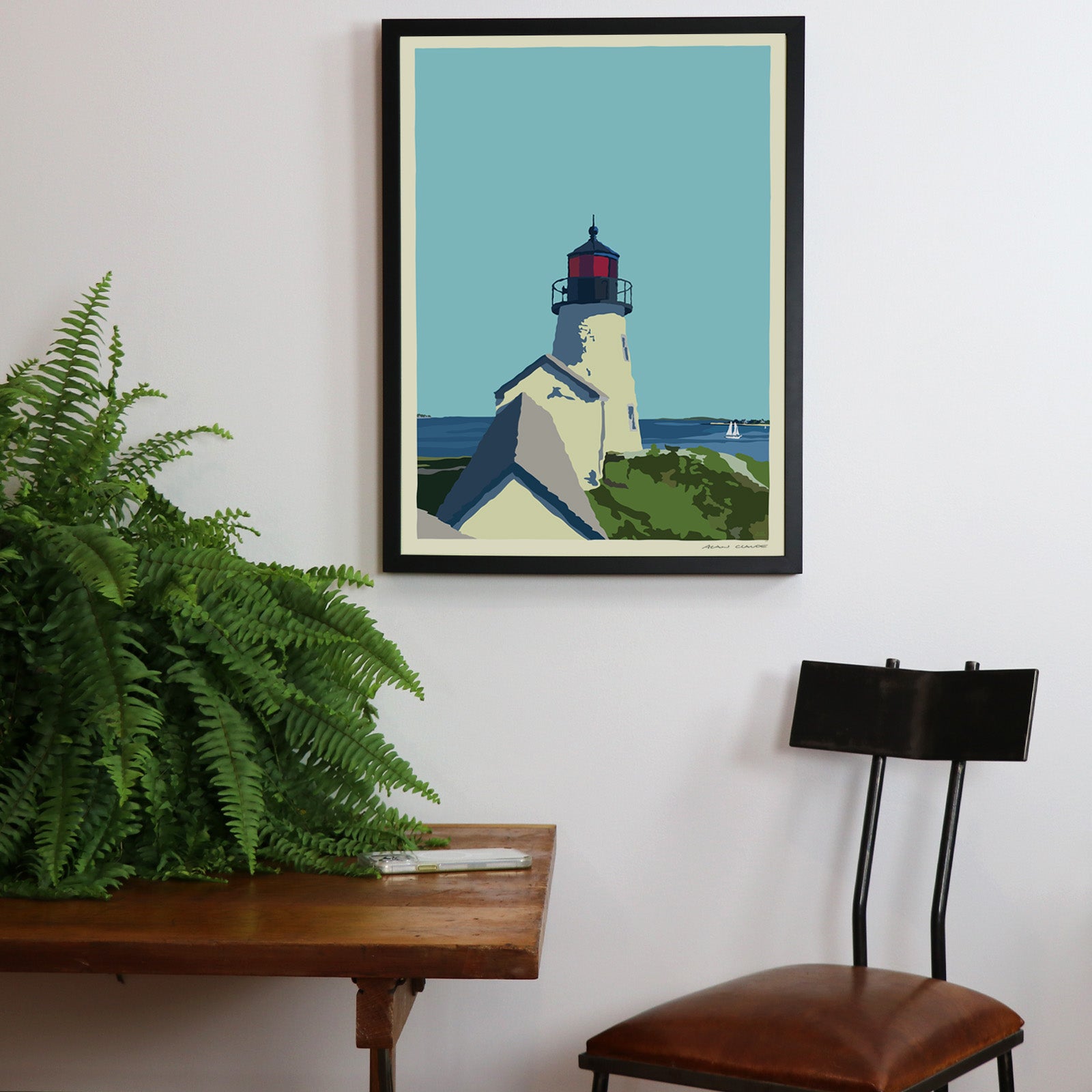 Clear View Art Print 18" x 24" Framed Wall Poster By Alan Claude - Maine