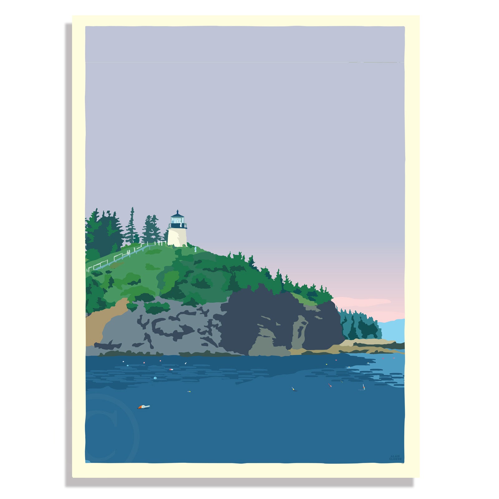 After The Storm Art Print 18" x 24" Travel Poster By Alan Claude - Maine