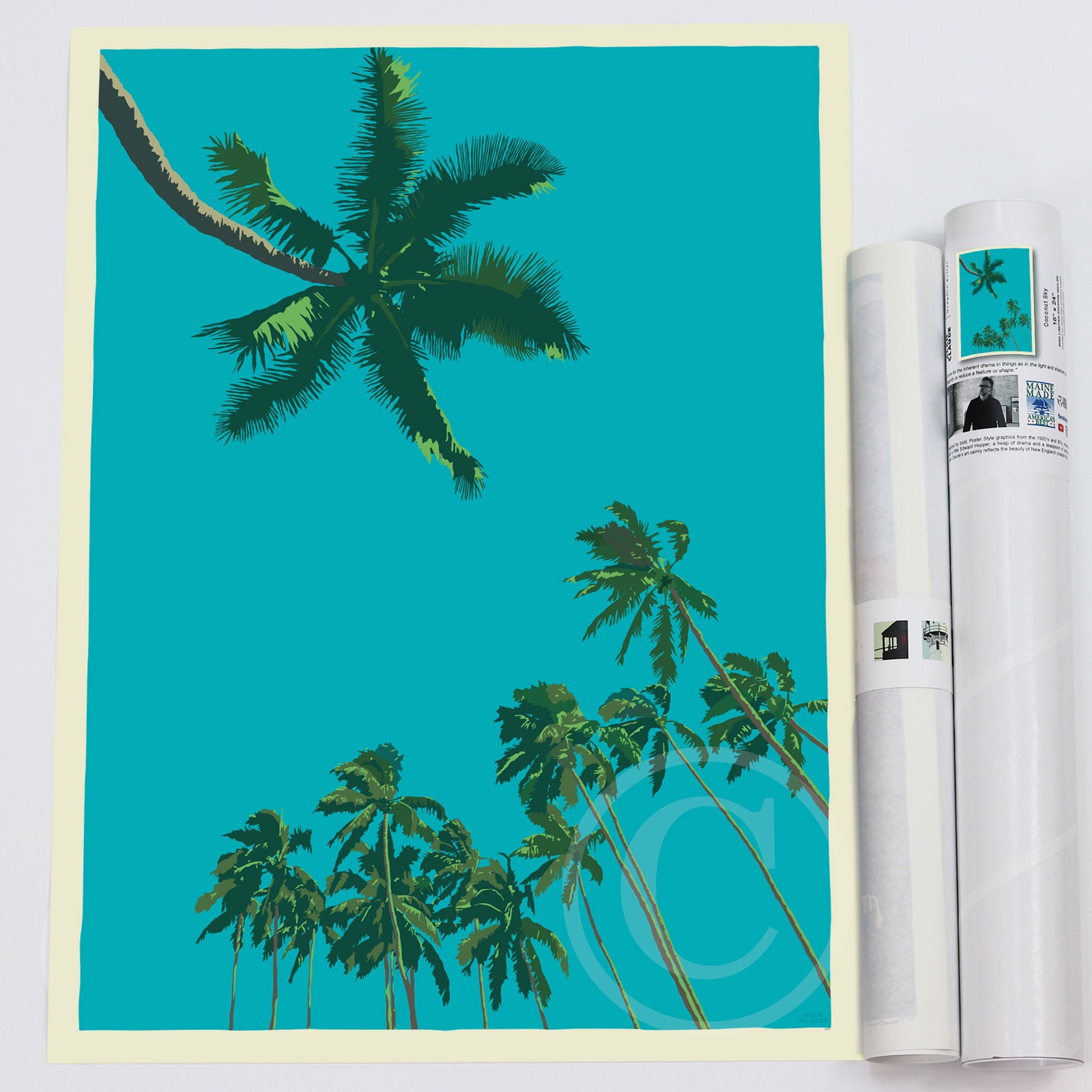 Coconut Sky Art Print 18" x 24" Wall Poster By Alan Claude - Maine