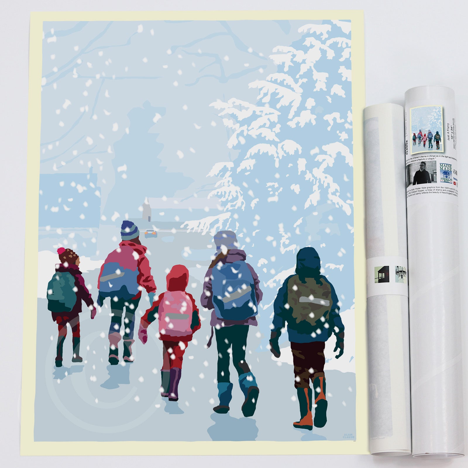 Just A Flurry Art Print 18" x 24" Wall Poster By Alan Claude - Maine